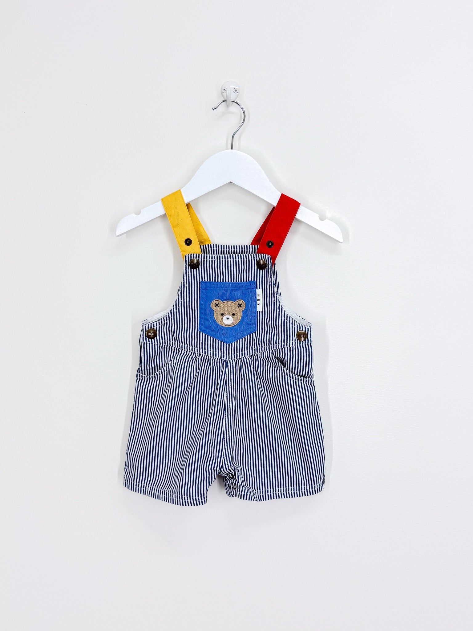 Hux classic stripe shortalls (3-6m)