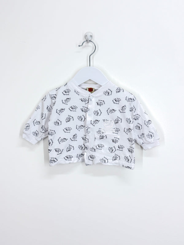 Vintage Teeny Weeny cotton cardigan (0-3m)
