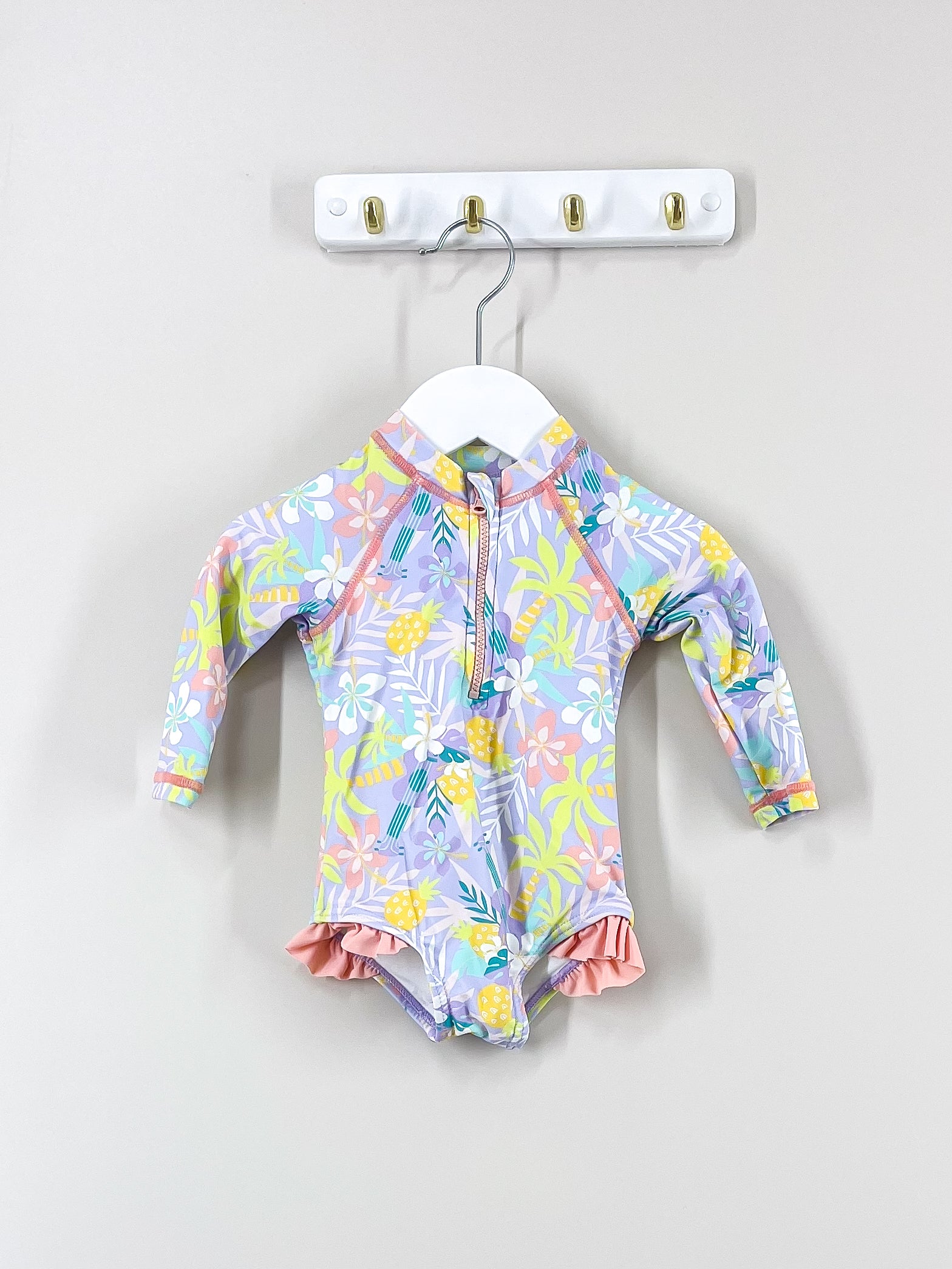 Teeny Weeny lilac jungle swimsuit (3-6m)