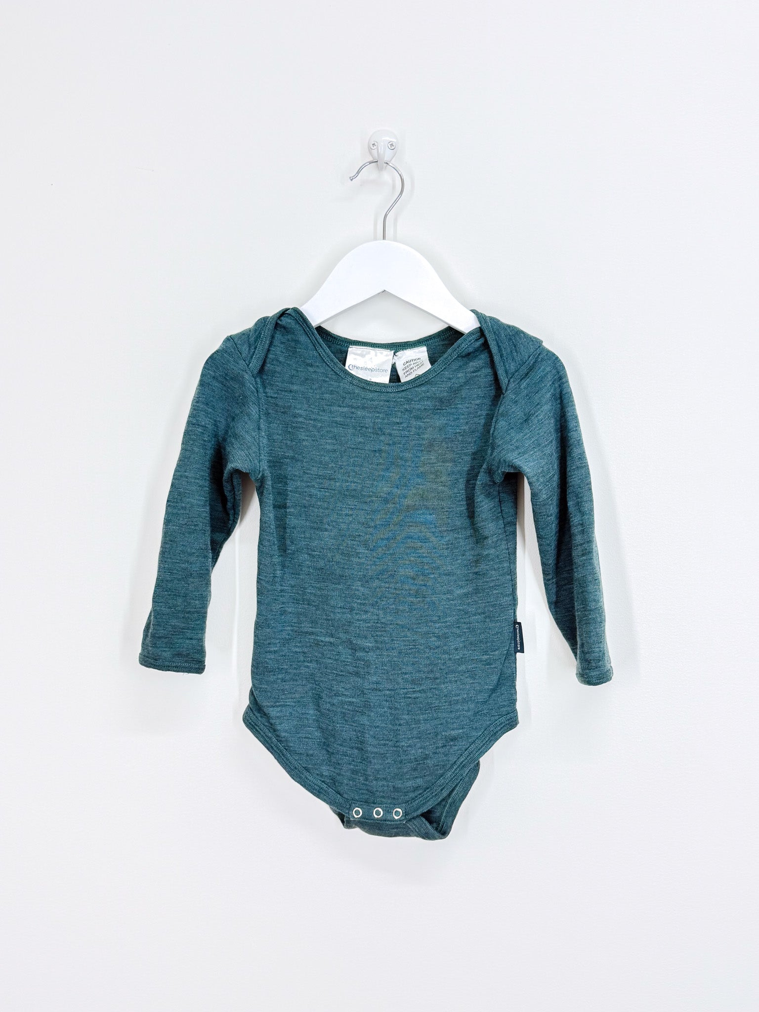 The Sleep Store merino bodysuit - green (2y)