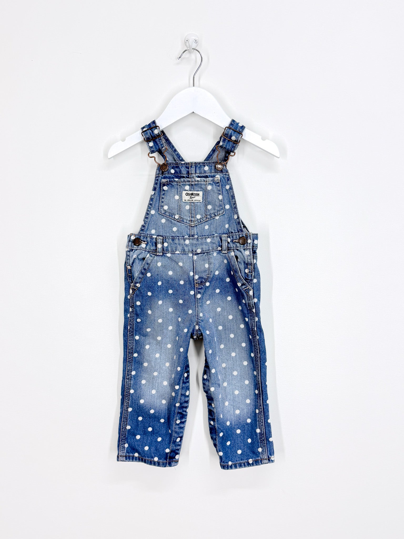 OshKosh denim overalls - spot (18m)