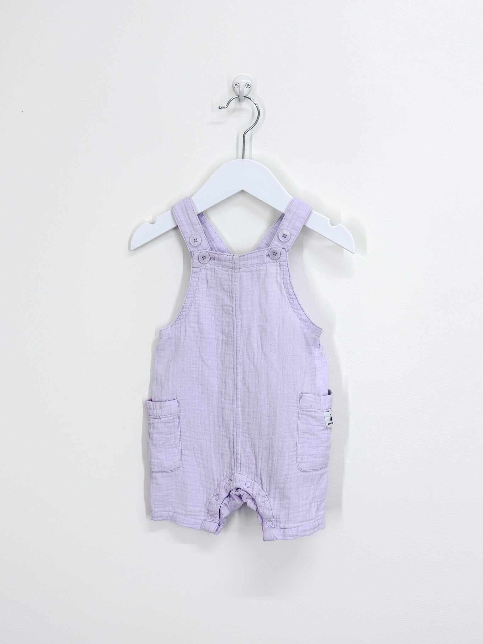 Country Road textured muslin shortalls (3-6m)