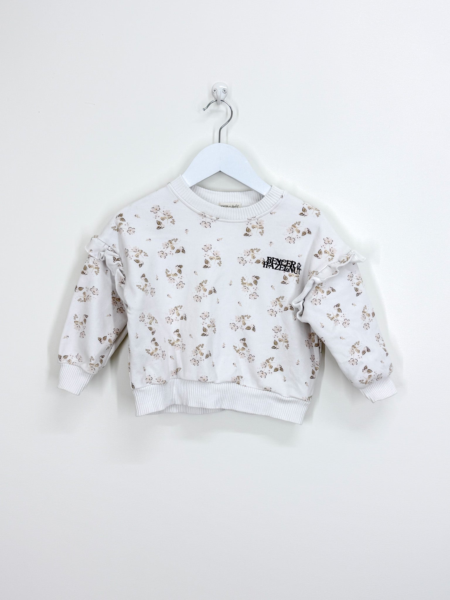 Bencer & Hazelnut floral frill sweatshirt (4y)