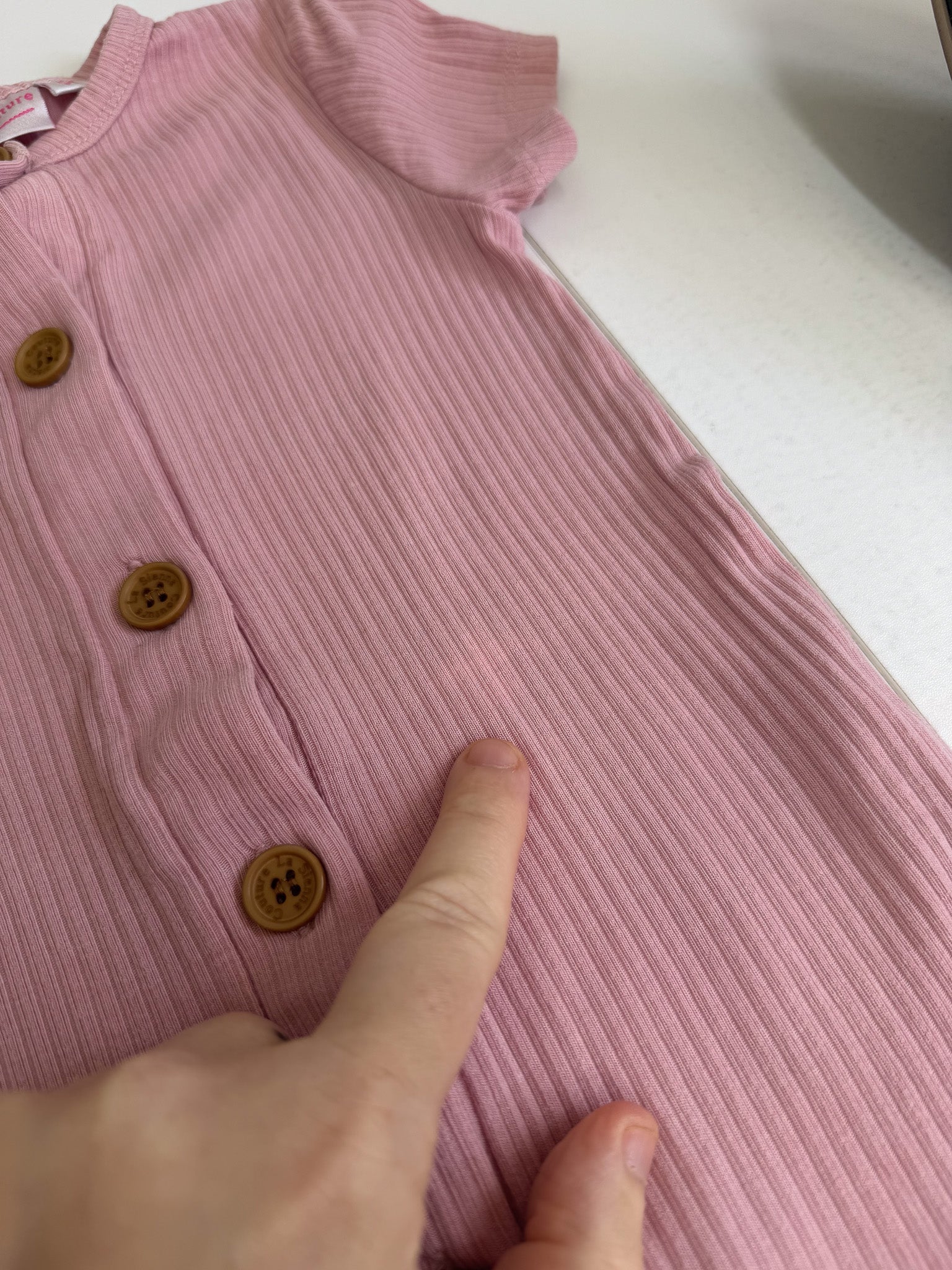 La Sienna cozy rib shortie suit (3-6m)