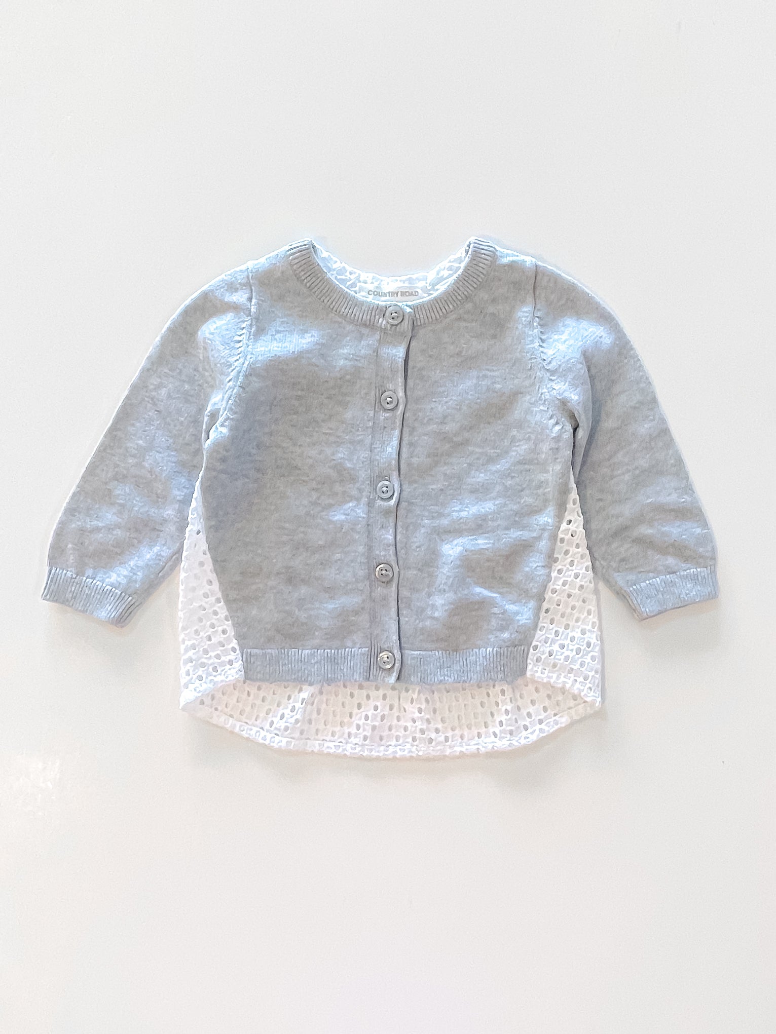 Country Road broderie backed knit cardigan (6-12m)