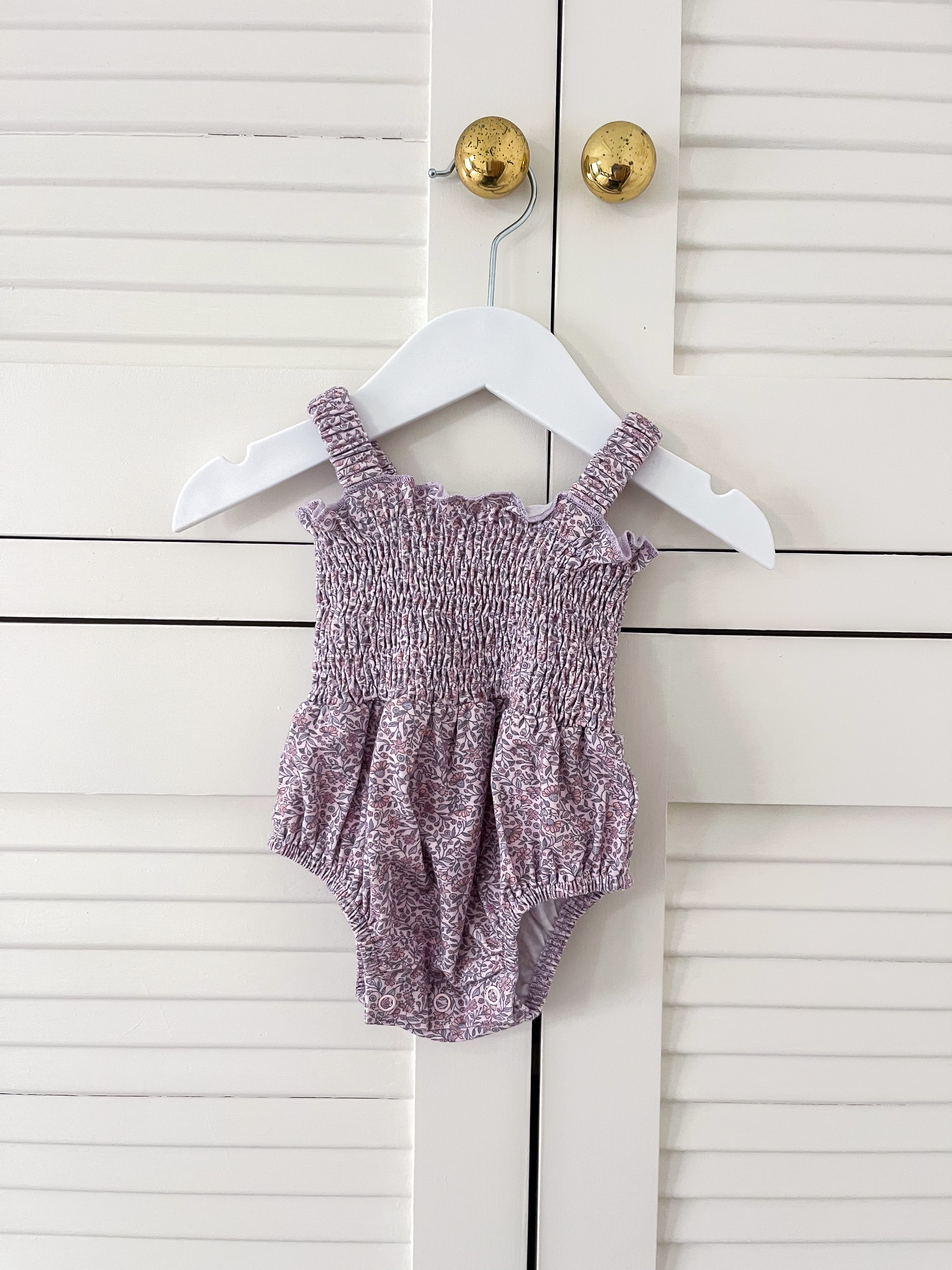 Two Darlings smocked romper (newborn)