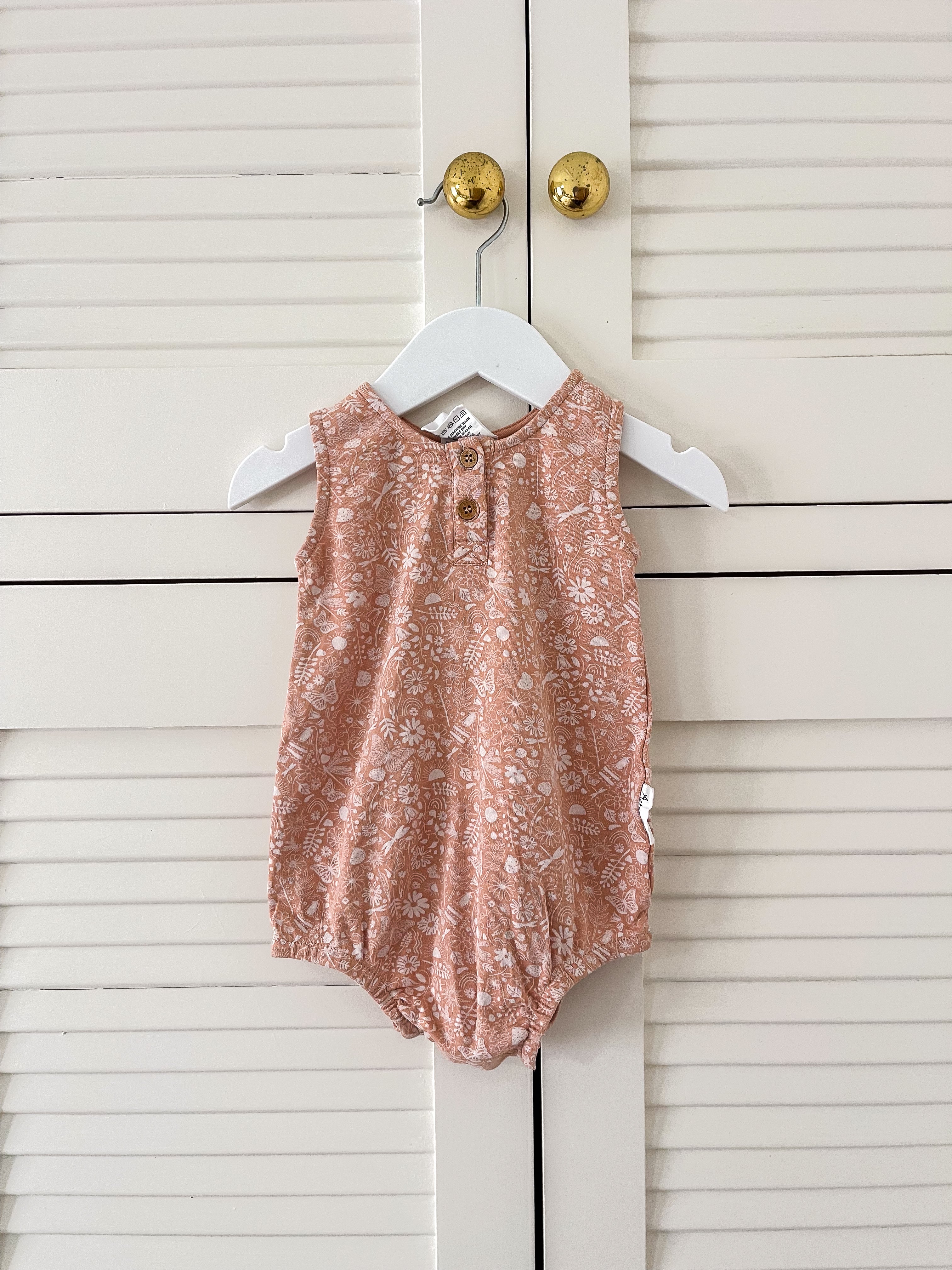 Aster & Oak organic bubble romper - ditzy floral (3-6m)