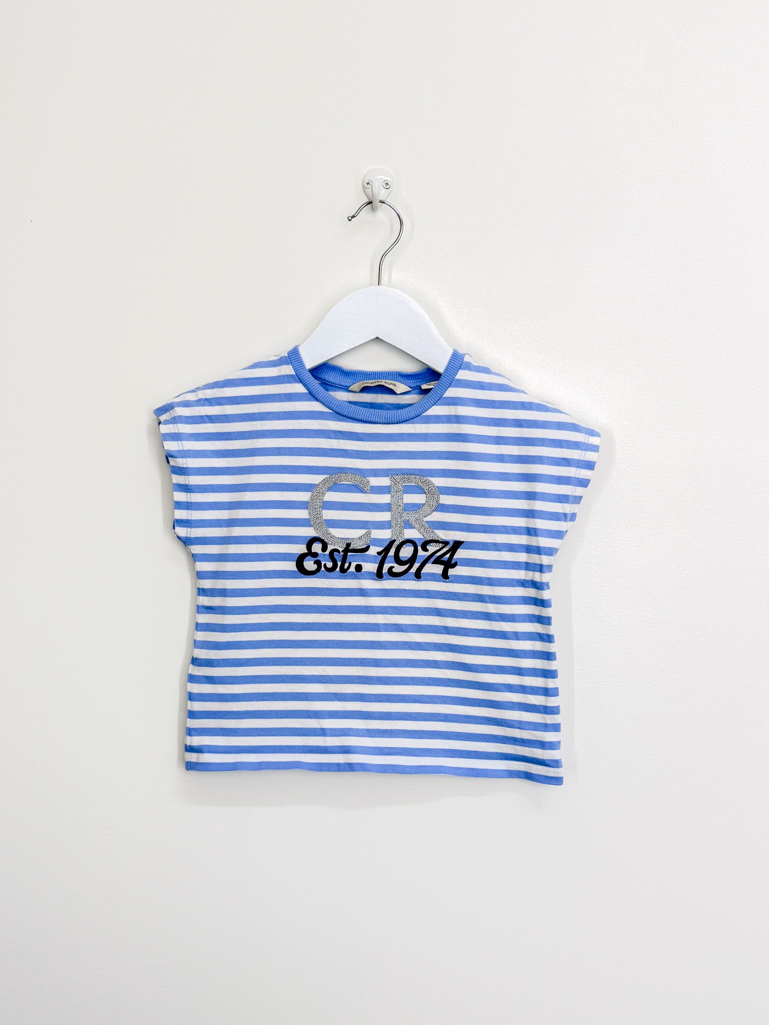 Country Road organic pop sequin logo tee (3y)