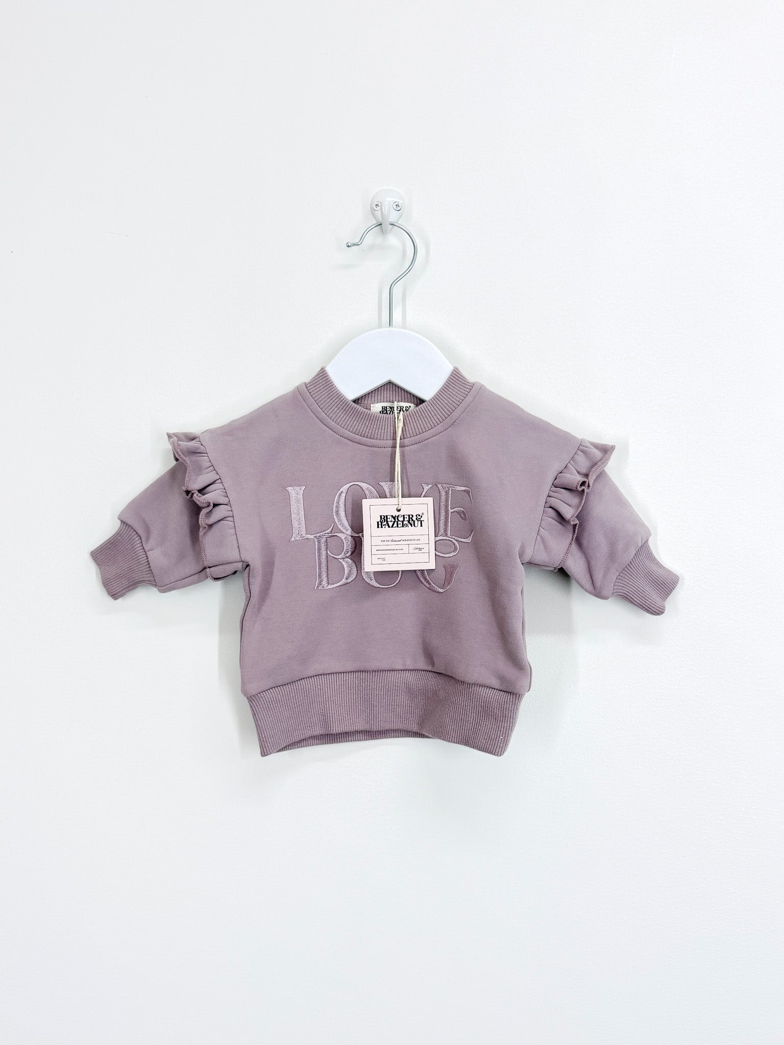 BNWT Bencer & Hazelnut love bug frill sweatshirt (newborn)
