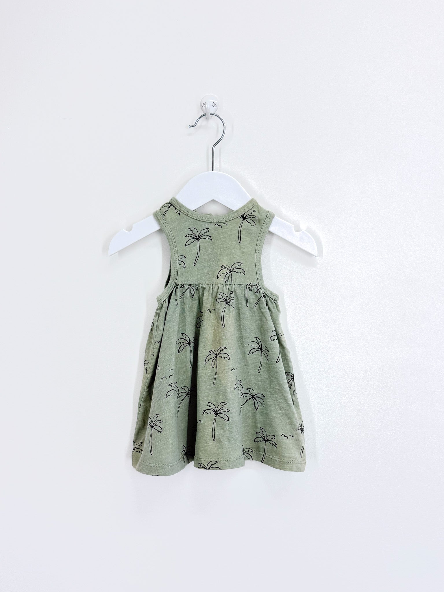 Rylee & Cru seafoam palm trees dress (0-3m)
