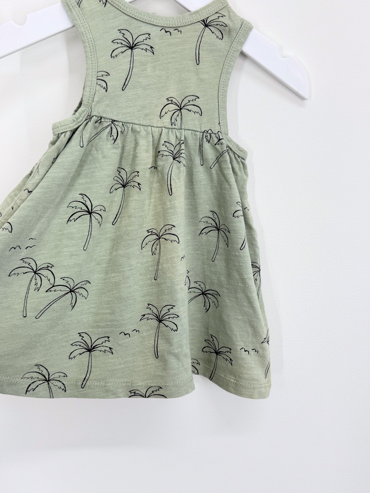 Rylee & Cru seafoam palm trees dress (0-3m)