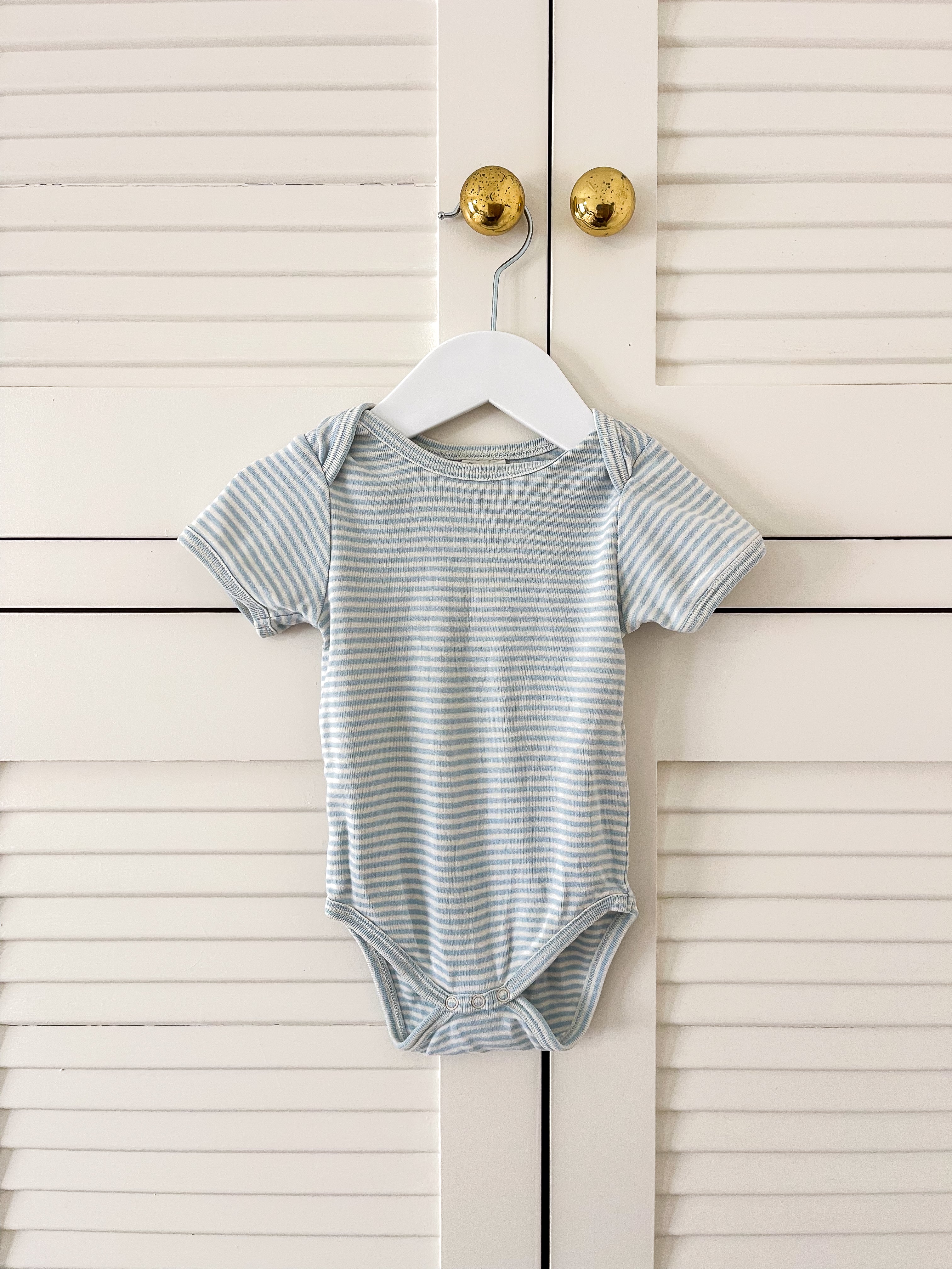 Nature Baby organic bodysuit - blue stripe (3-6m)