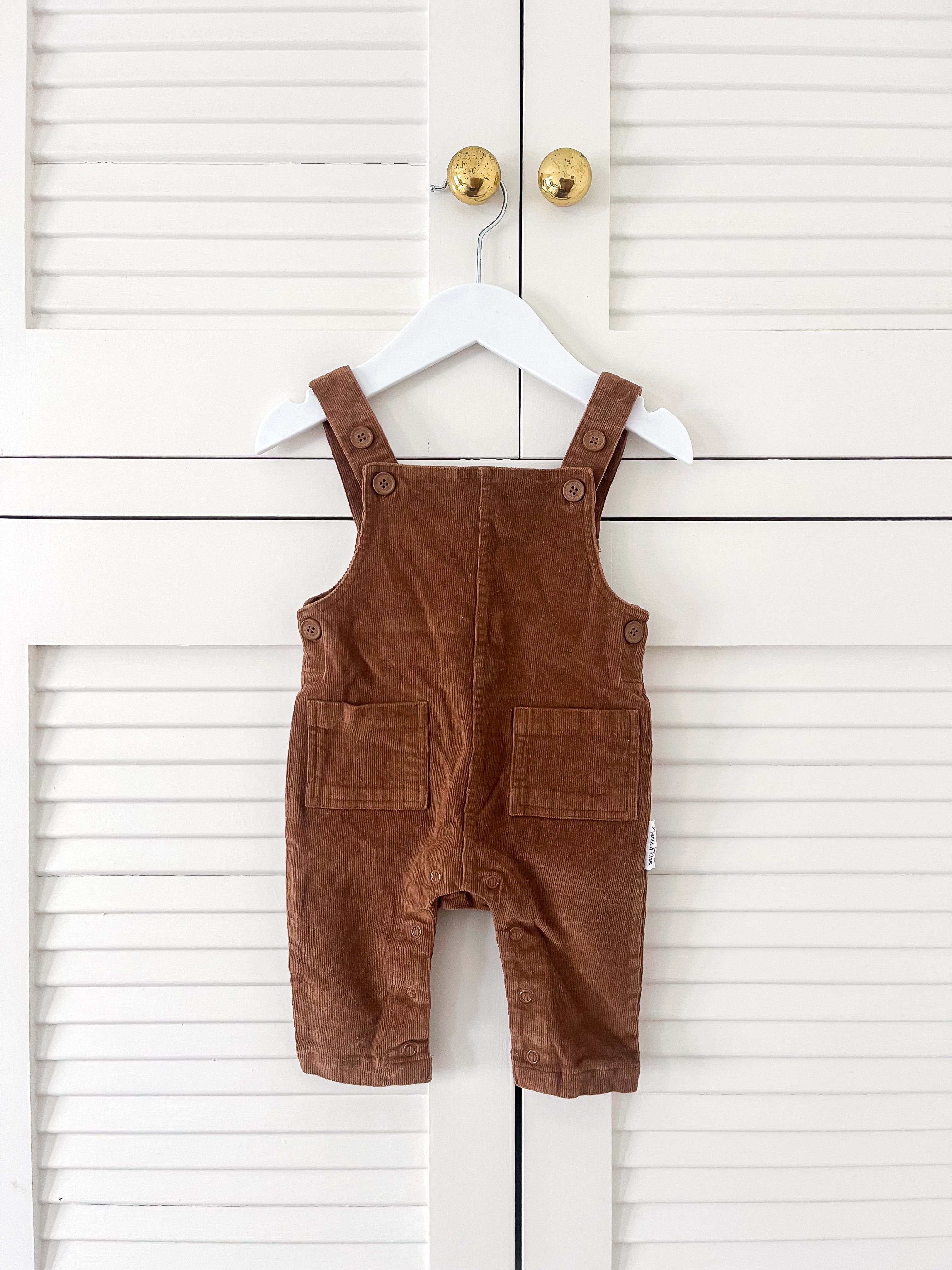 Aster & Oak umber cord overalls (3-6m)
