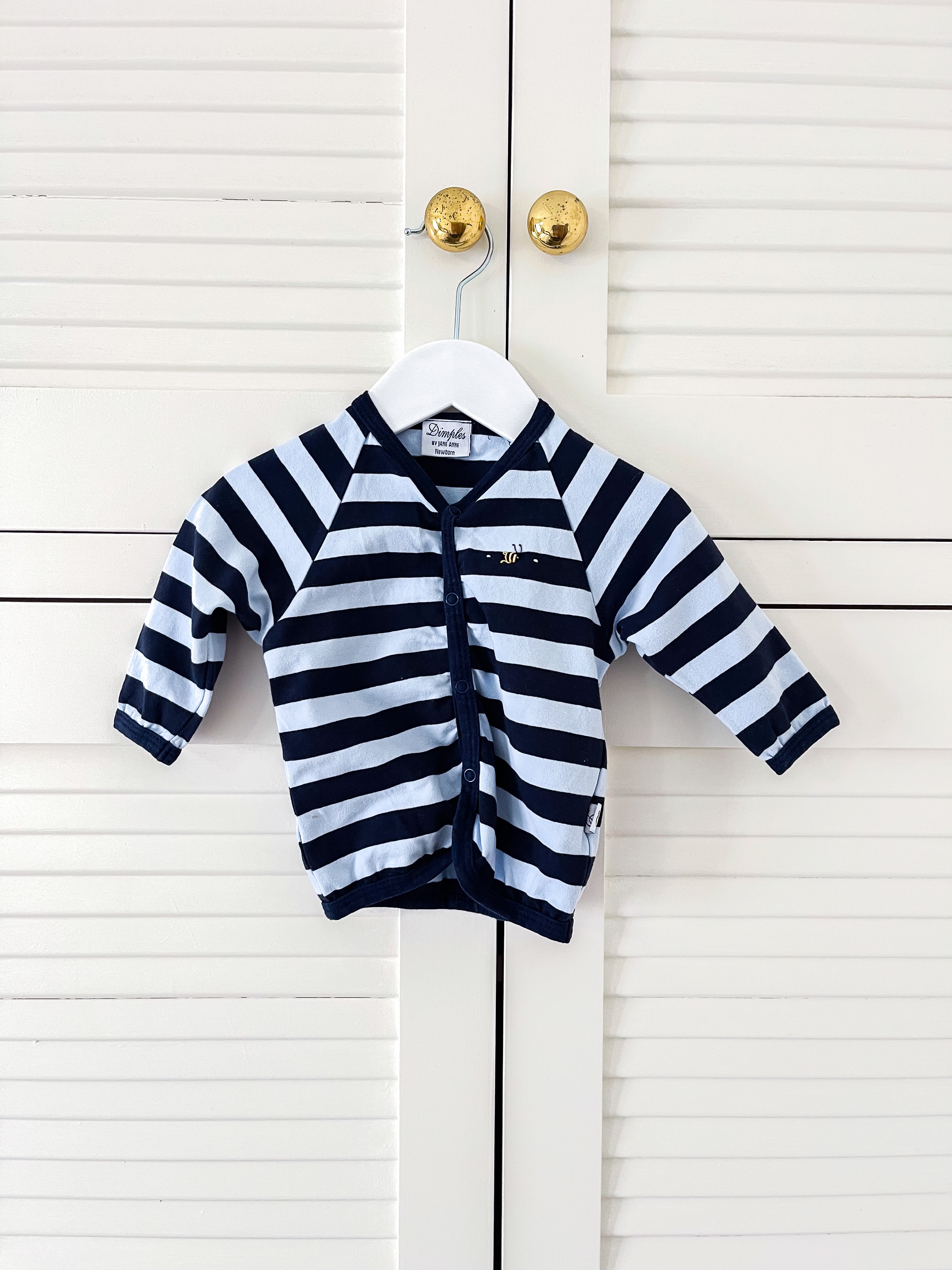 Dimples striped cotton cardigan (nb-3m)