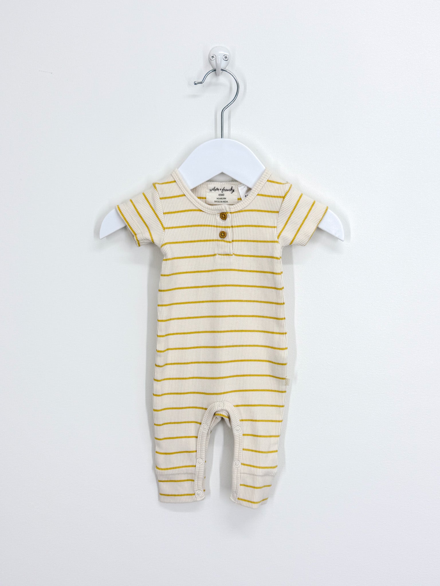 Wilson & Frenchy organic rib henley onesie (Newborn)