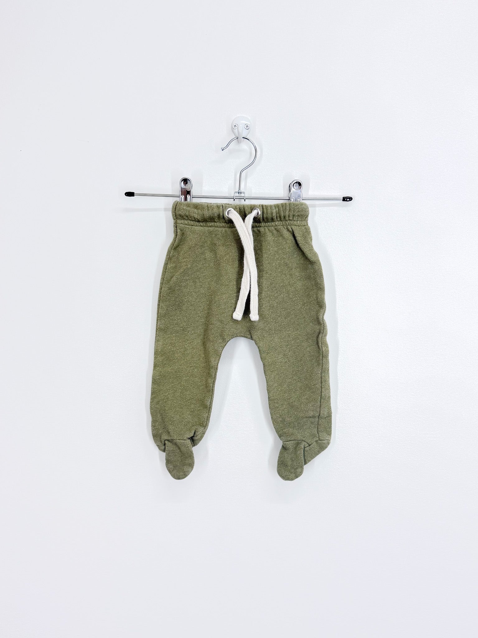 Nature Baby organic fleece footed drawstring pants (0-3m)