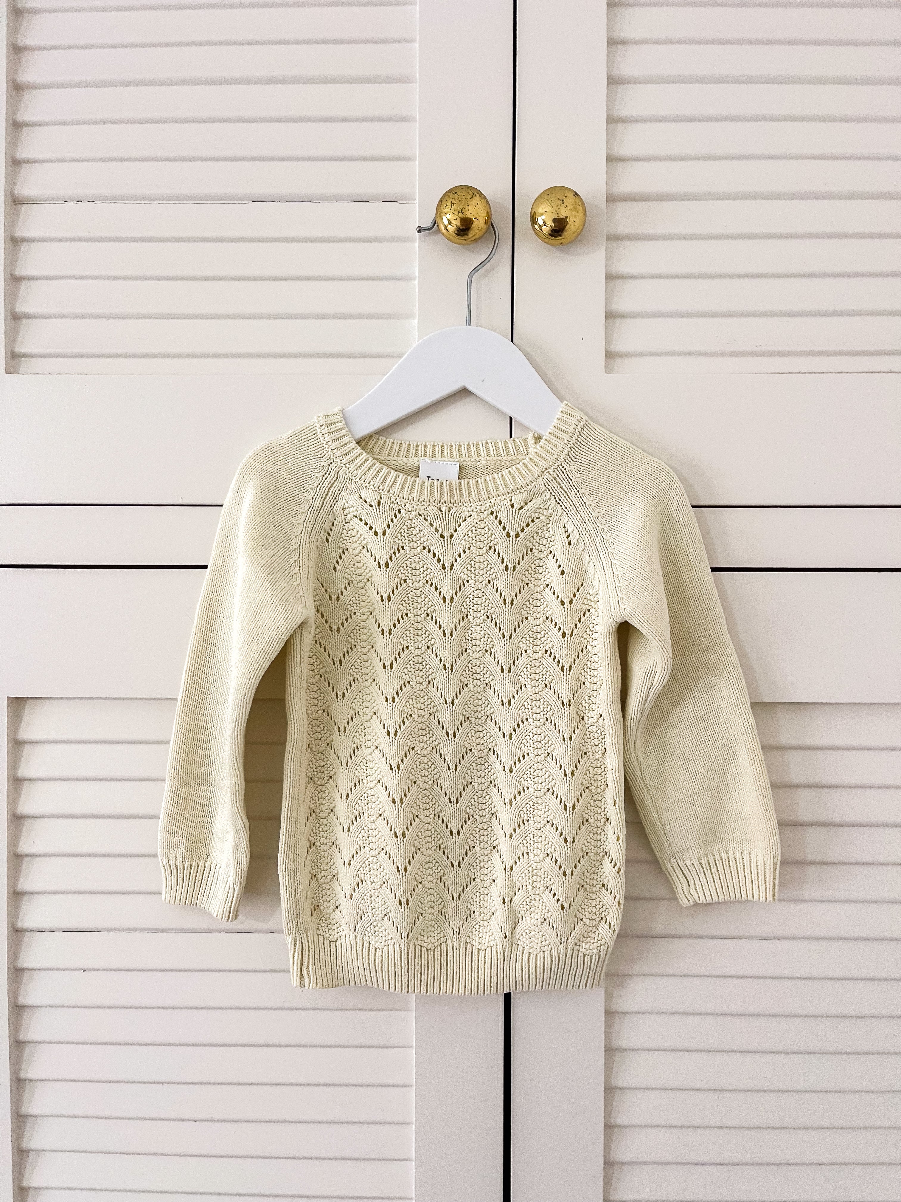 Teeny Weeny pointelle lemon knit pullover (18-24m)