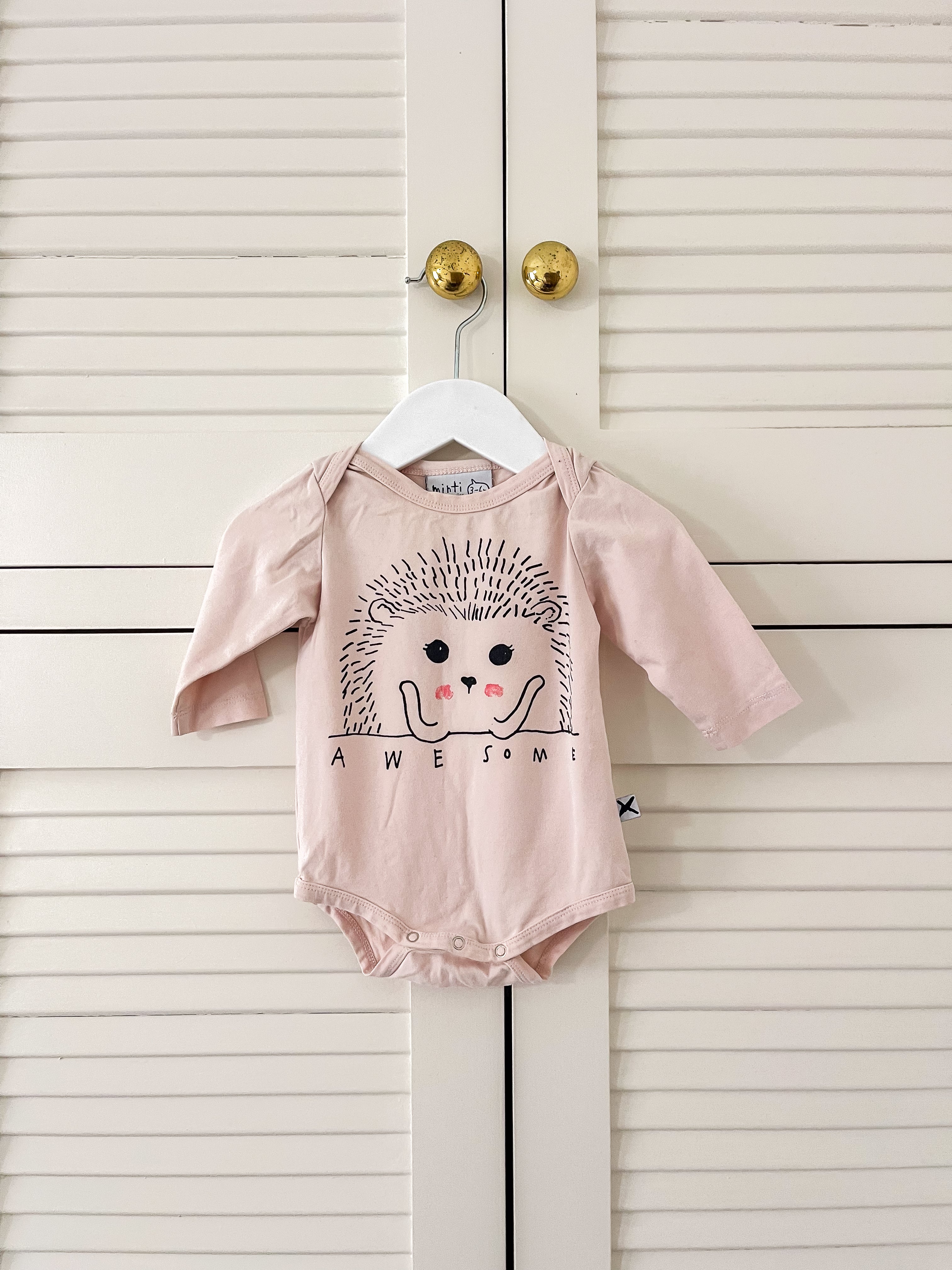 Minti hedgehog bodysuit (3-6m)