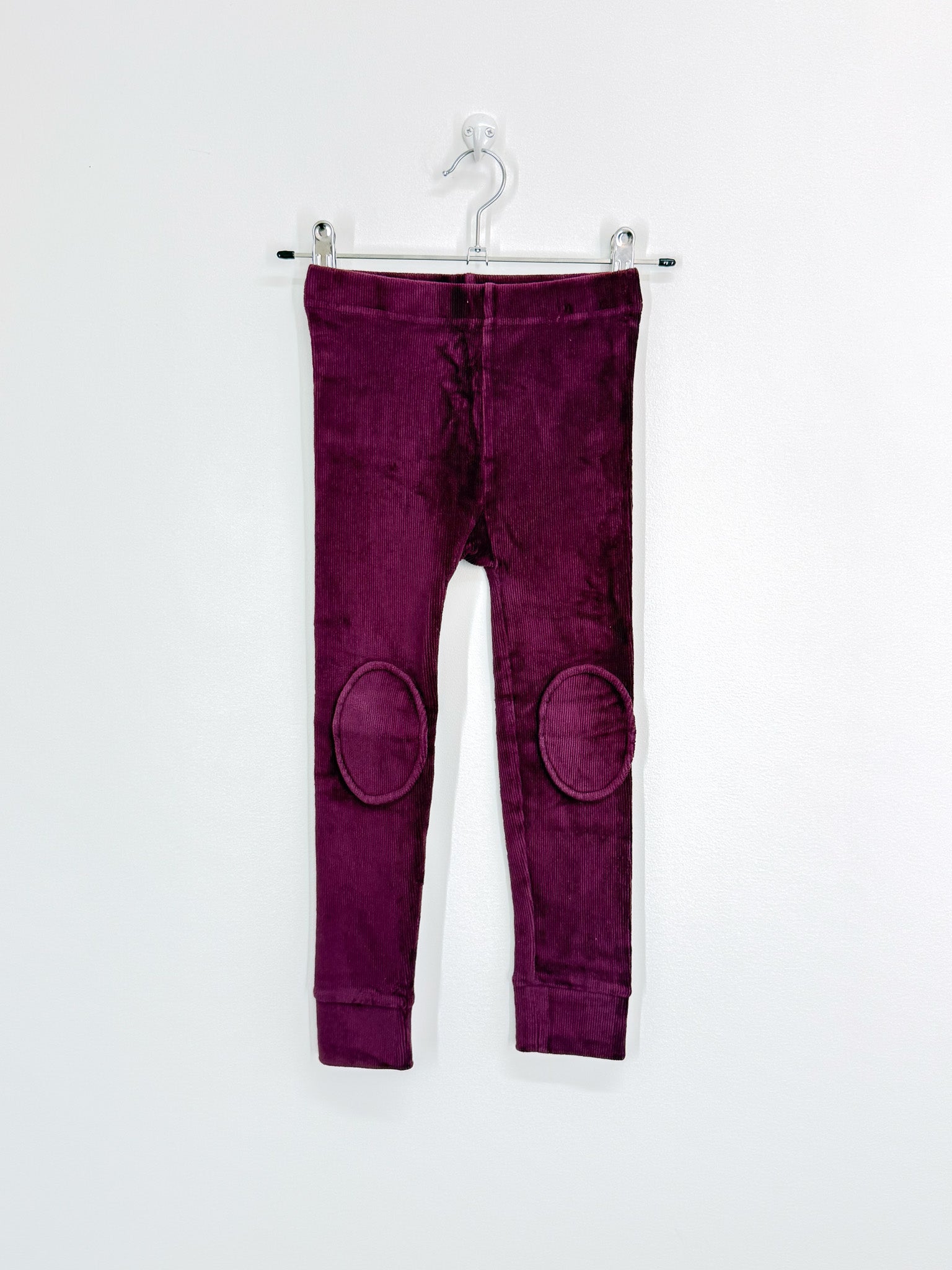 Rock Your Kid corduroy knee patch leggings - plum (5y)