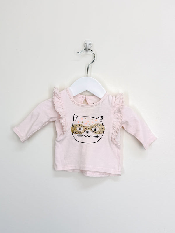 Cotton On Kids super cat long sleeve tee (newborn)
