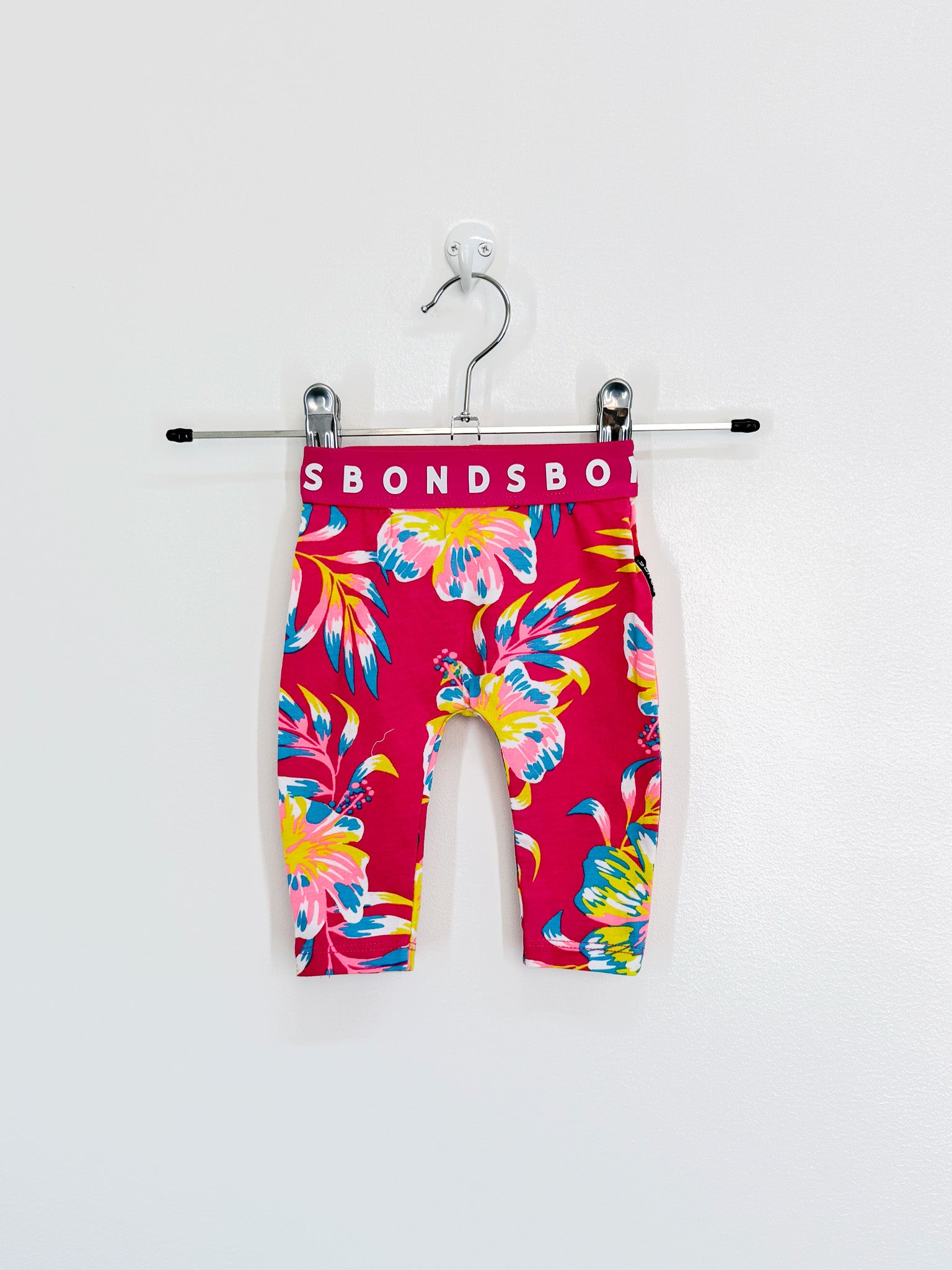 Bonds leggings - pink floral (newborn)