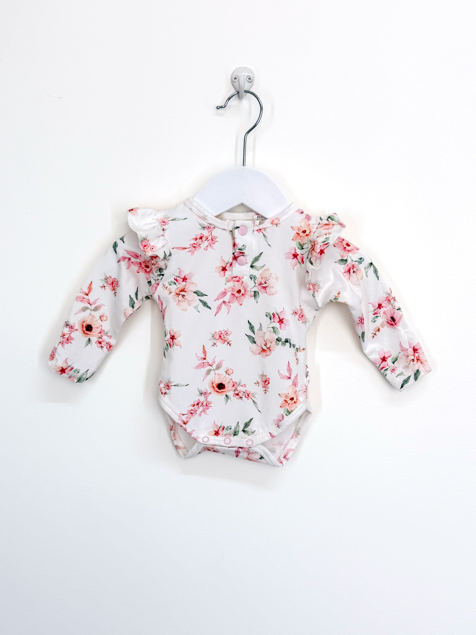 Snuggle Hunny henley bodysuit - floral (newborn)