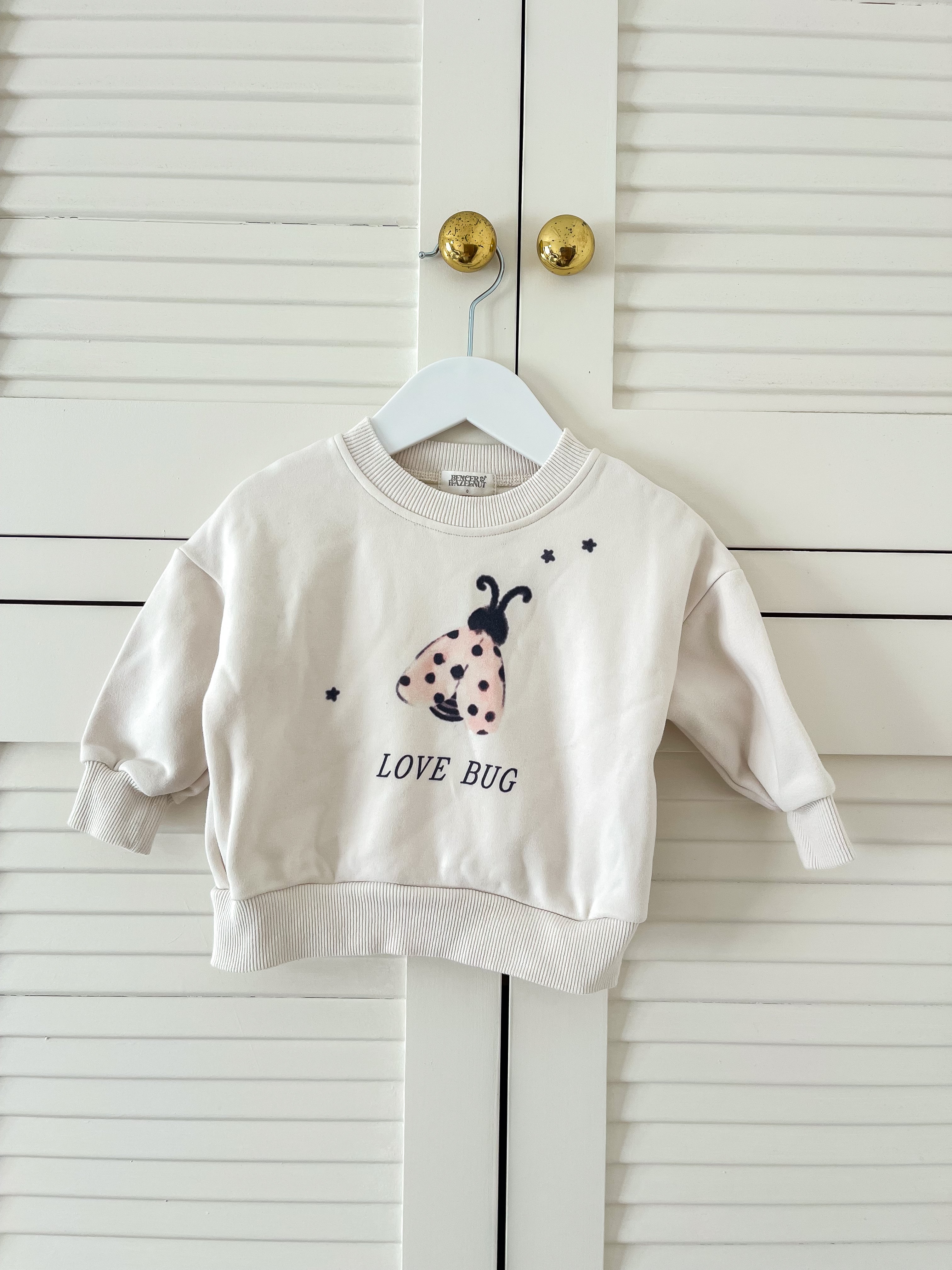 Bencer & Hazelnut love bug crew sweatshirt (6-12m)