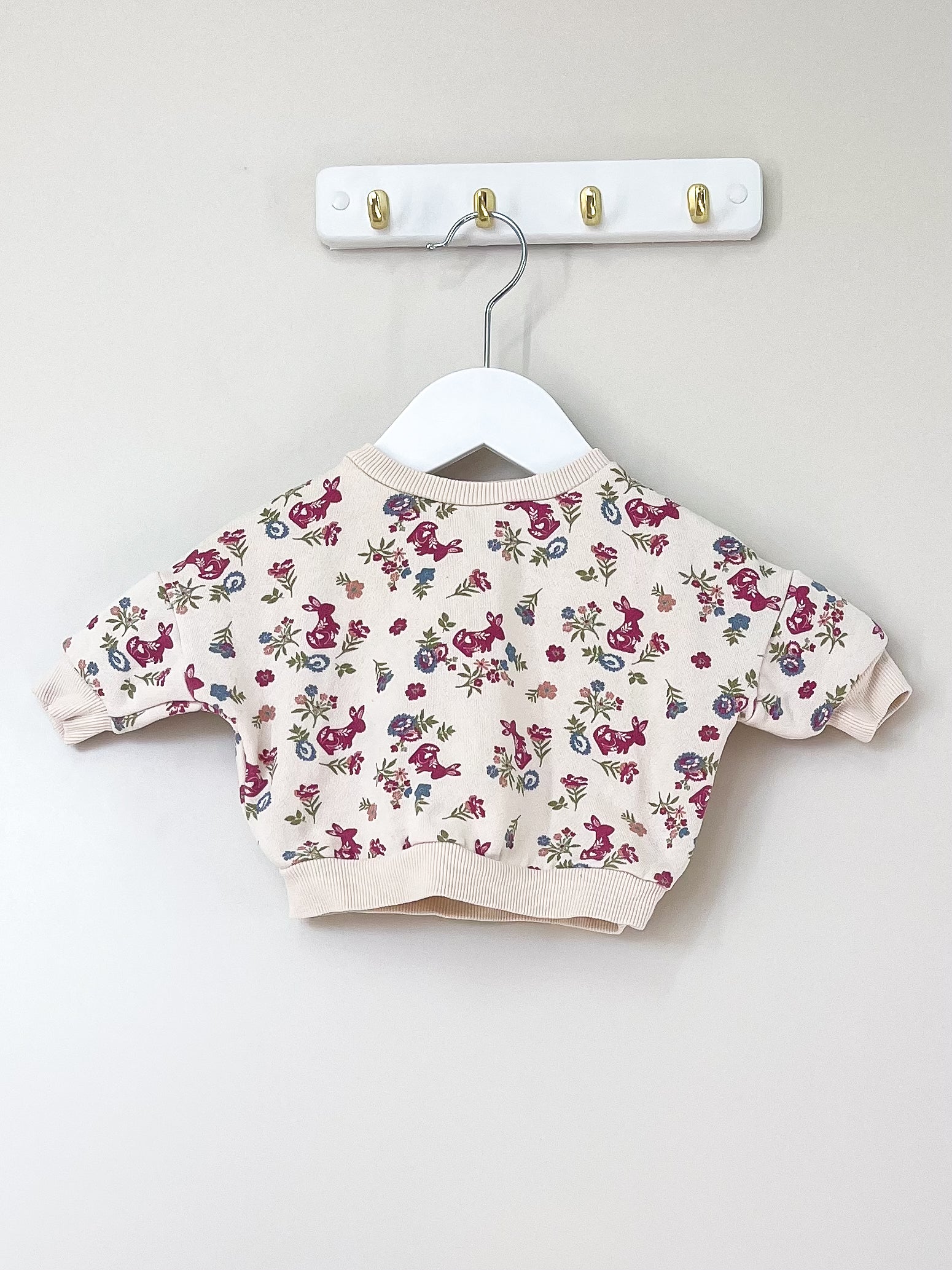 Teeny Weeny fleece bunny pullover (0-3m)