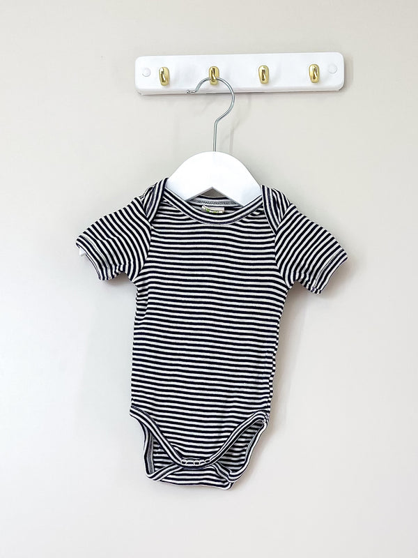 Nature Baby organic short sleeve bodysuit - stripe (3-6m)
