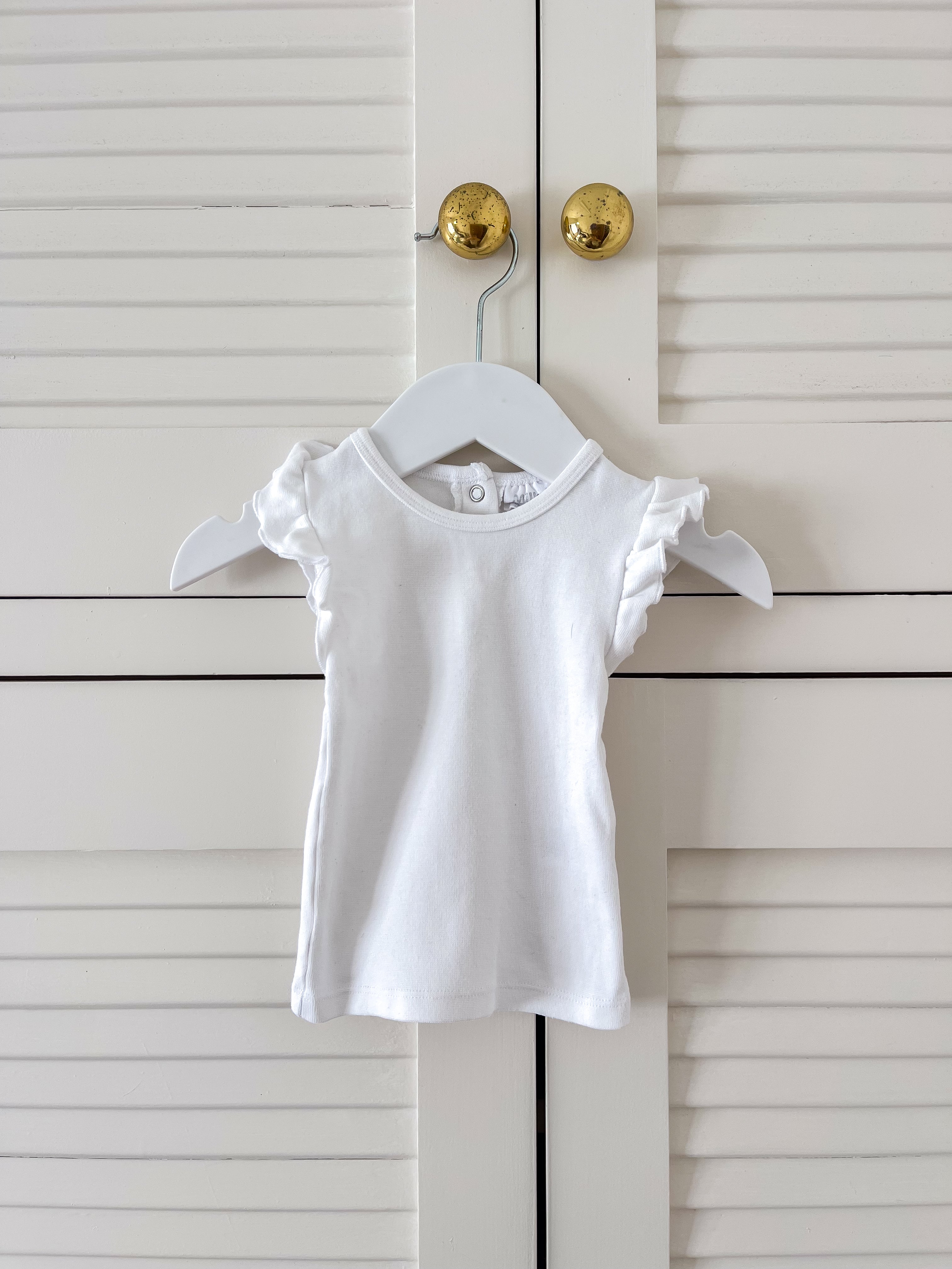 Milky flutter tee (3-6m)