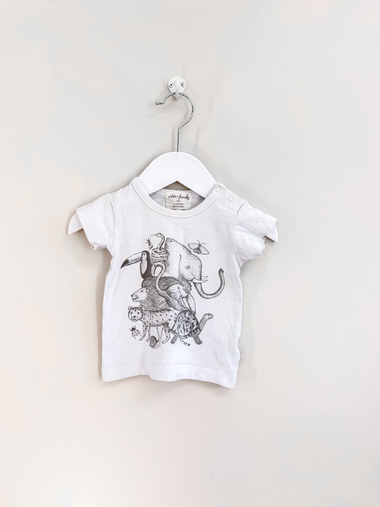 Wilson & Frenchy organic animal tee (0-3m)