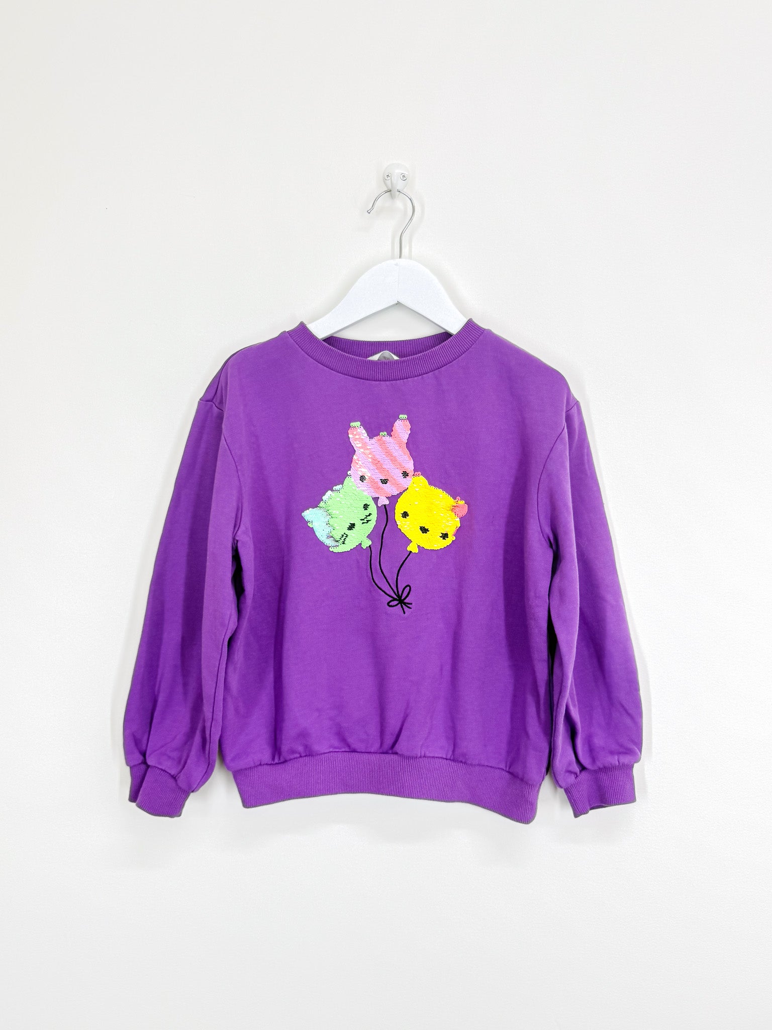 H&M reversible sequin balloon sweatshirt (7-8y)