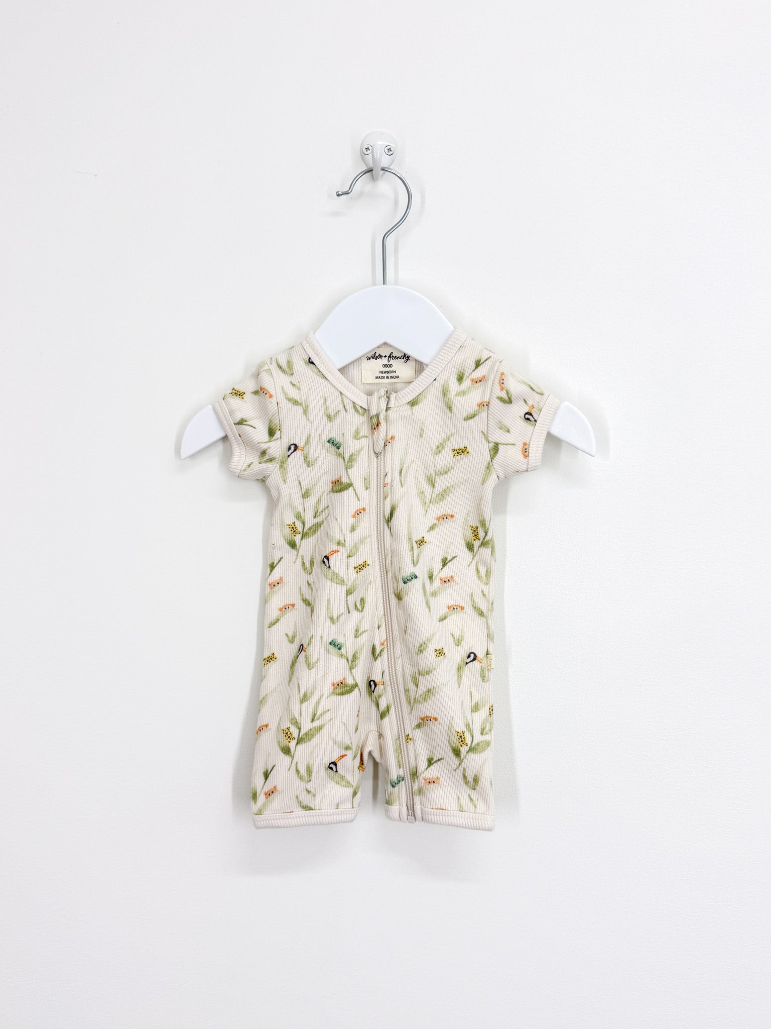 Wilson & Frenchy organic boyleg zipsuit - peek-a-boo (newborn)