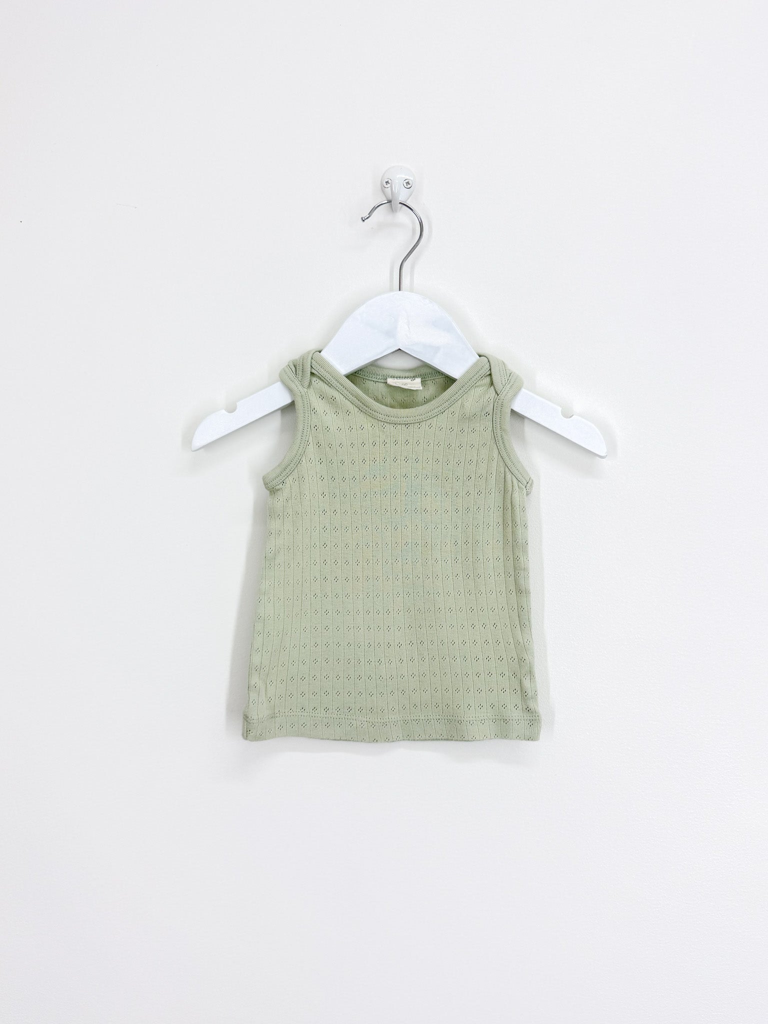 Nature Baby organic pointelle singlet top (3-6m)