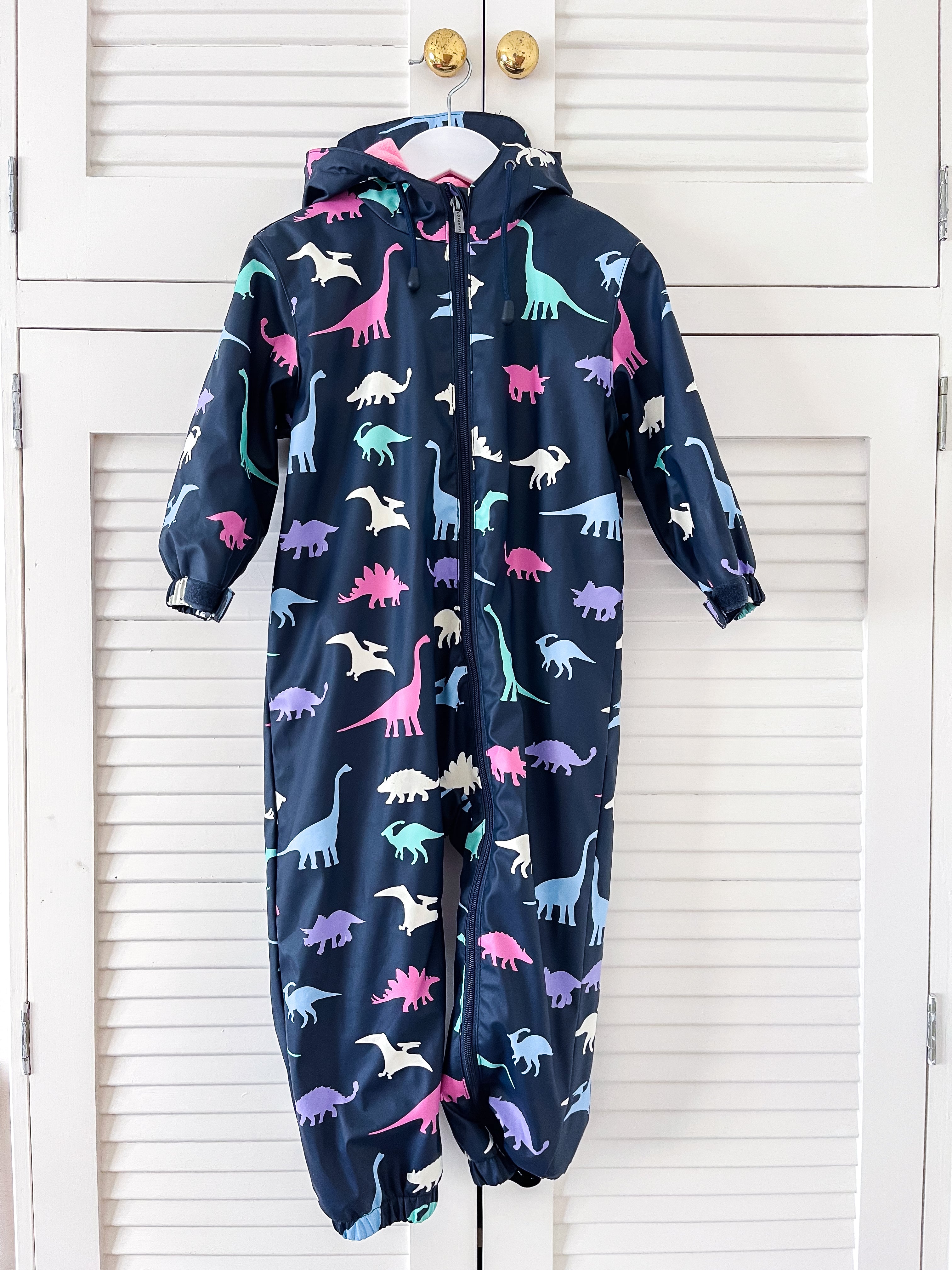 Korango fleece lined hooded rain suit (12-18m)