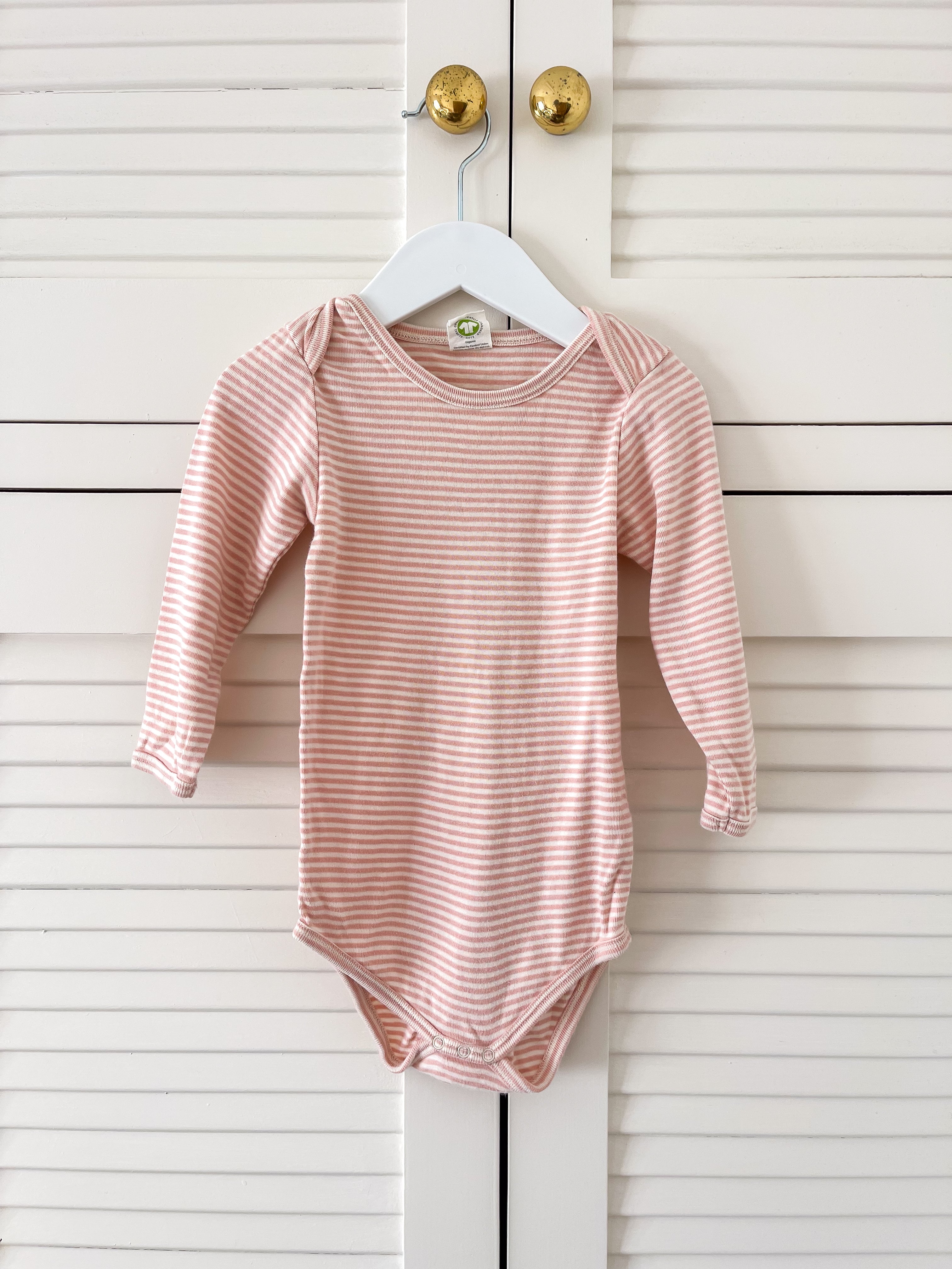 Nature Baby organic bodysuit - pink stripe