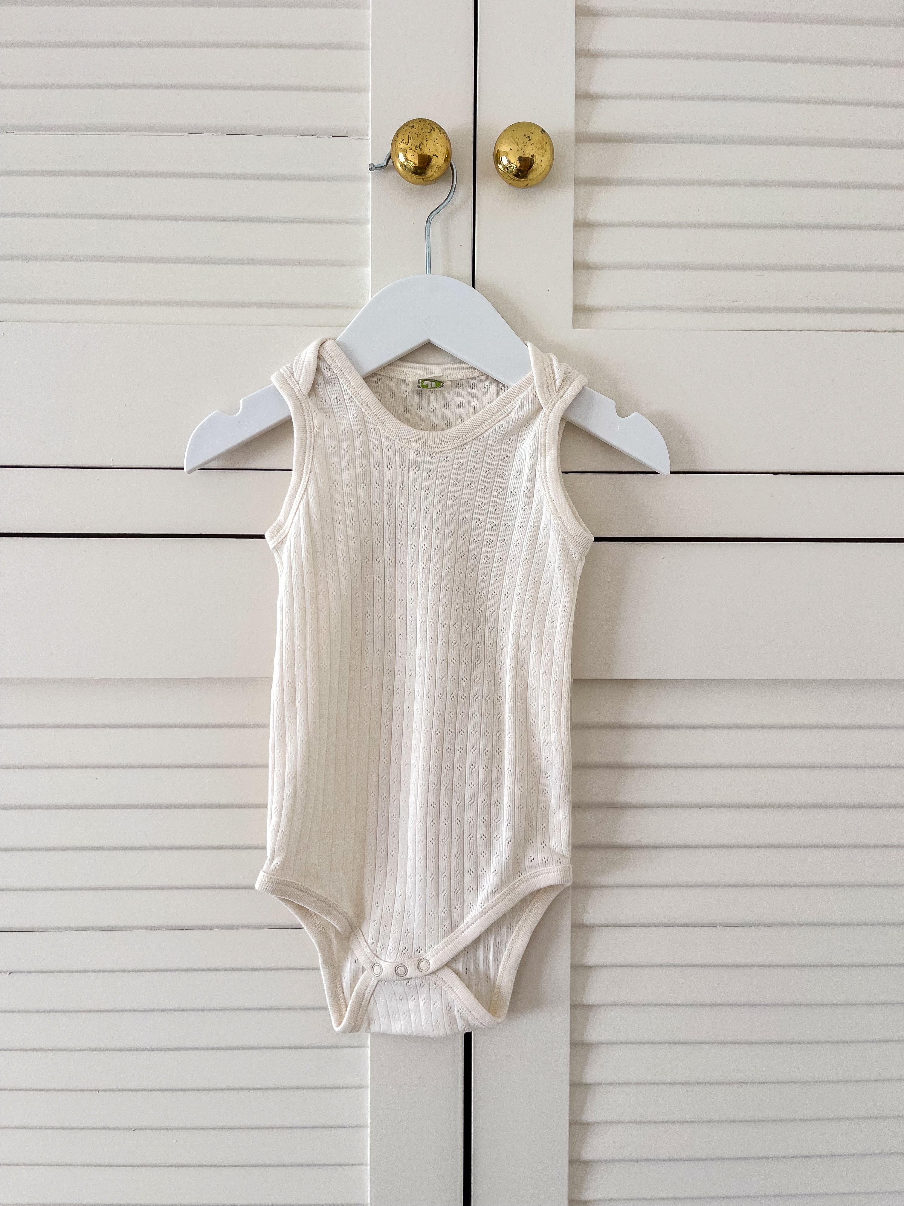 Nature Baby organic pointelle singletsuit - natural (3-6m)