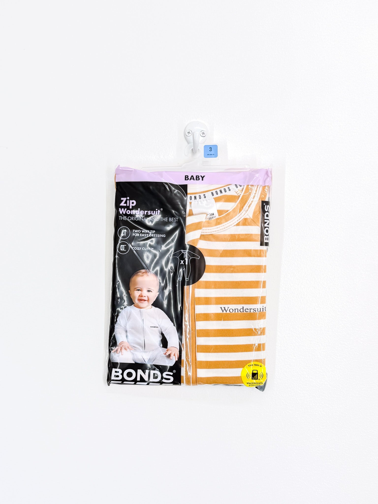 BNWT Bonds wondersuit - orange stripe (3y)