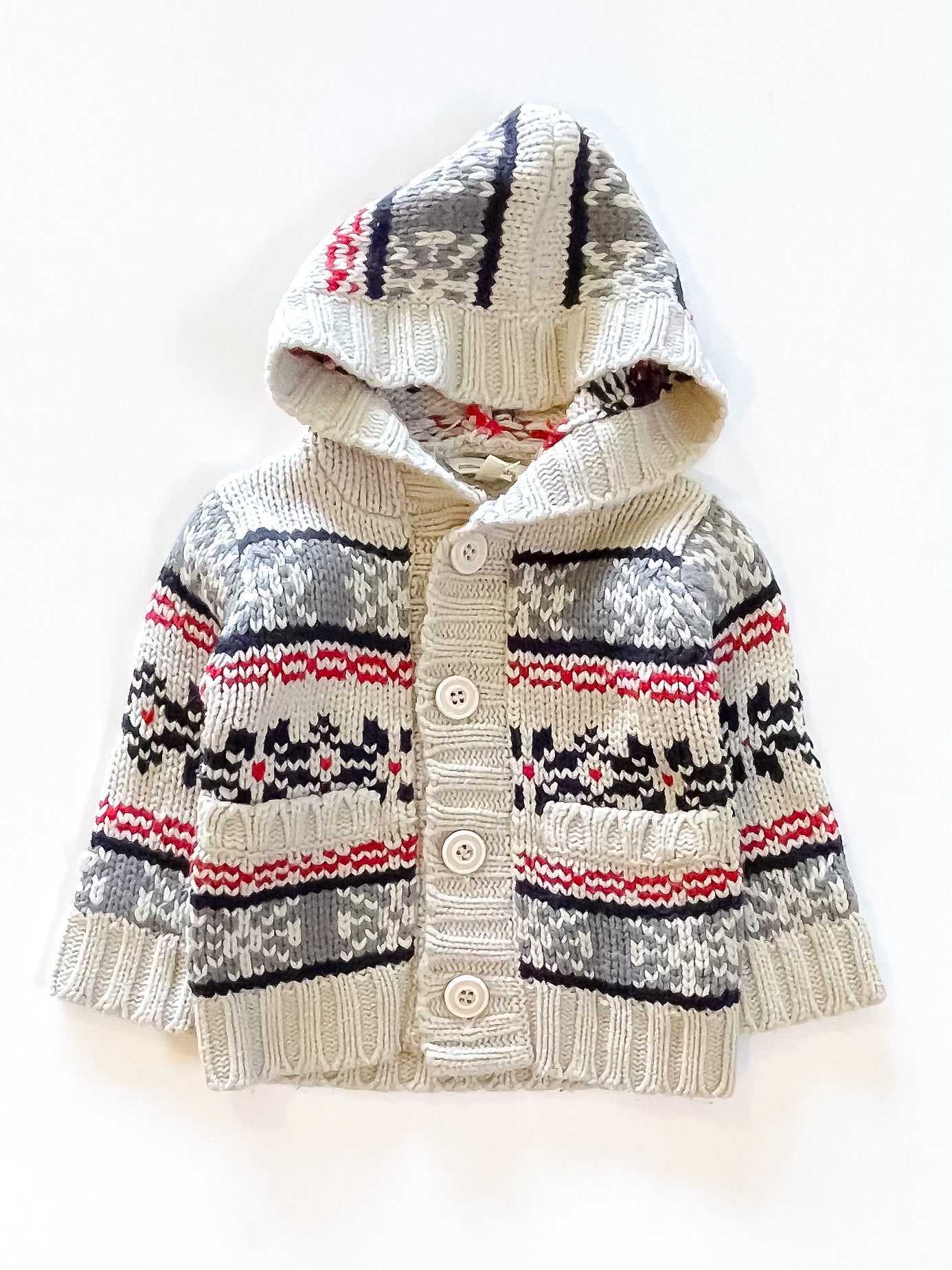 Cotton On Kids hooded knit cardigan (6-12m)