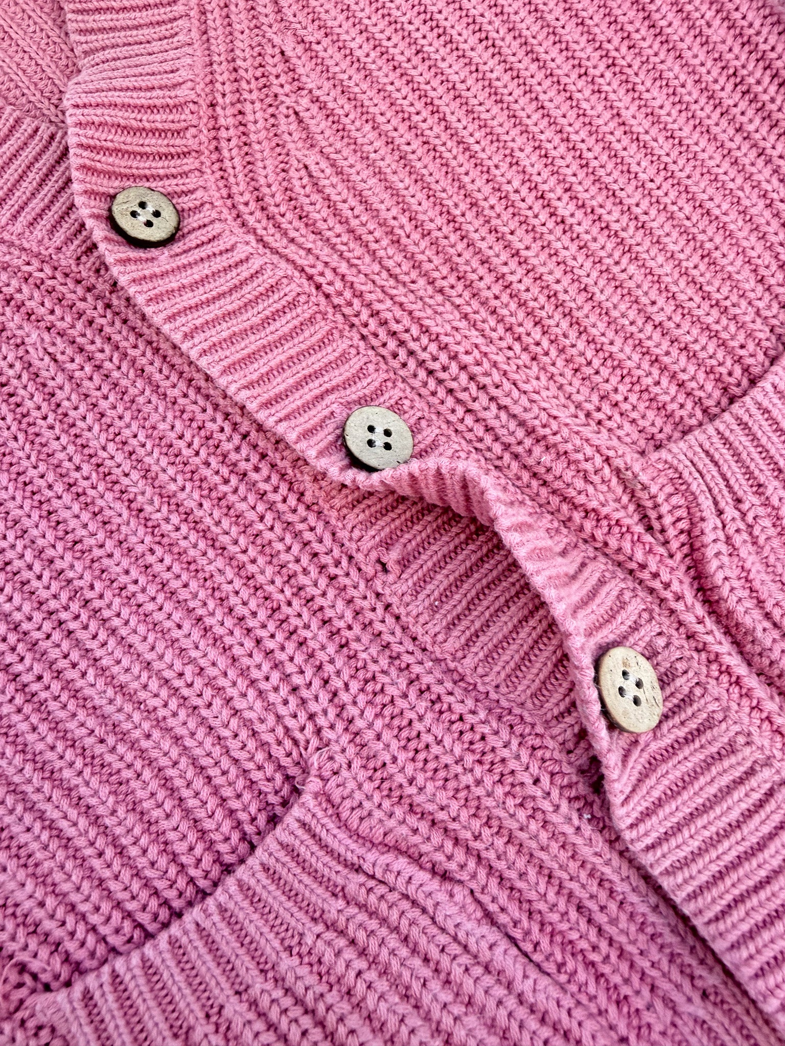 Hello Poppet organic knitted oversized cardigan - pink (12-18m)