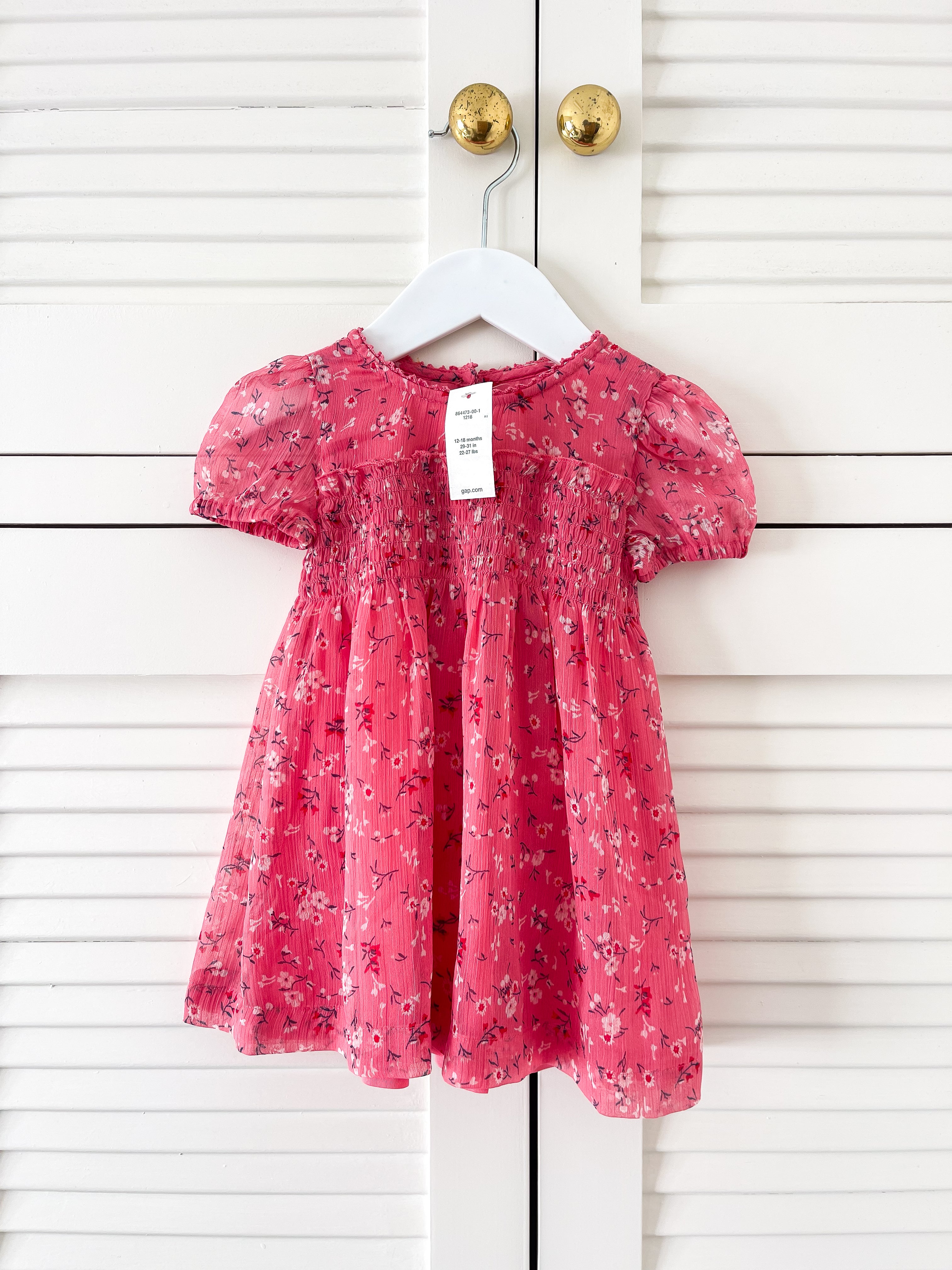 BNWT Gap smocked floral dress & bloomers set (12-18m)