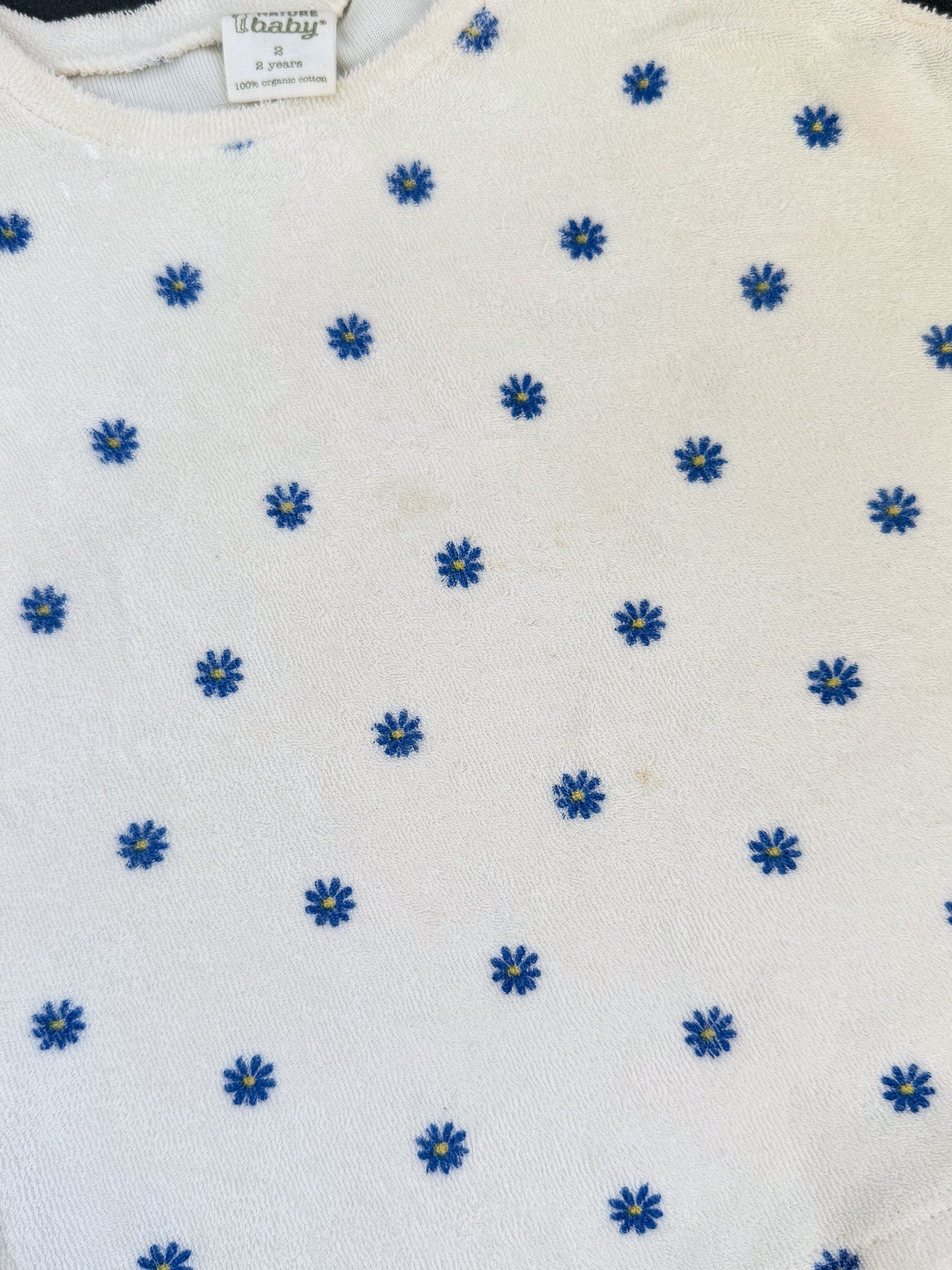 Nature Baby organic fleur terry tee - daisy daze blue (2y)