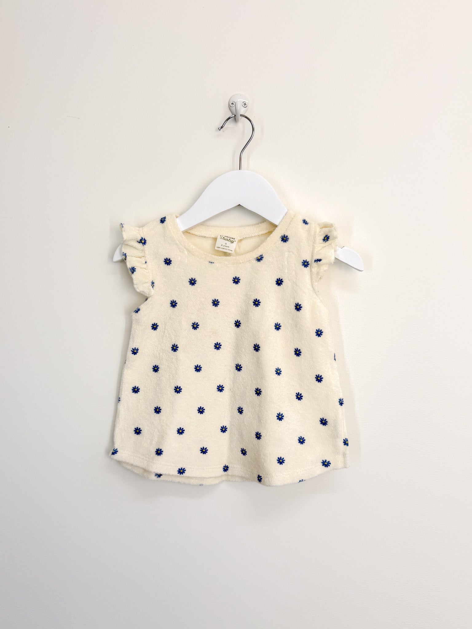 Nature Baby organic fleur terry tee - daisy daze blue (2y)