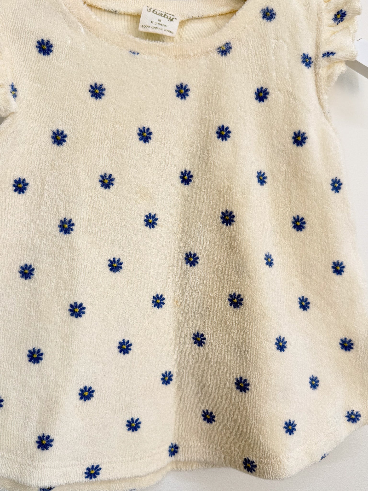 Nature Baby organic fleur terry tee - daisy daze blue (2y)