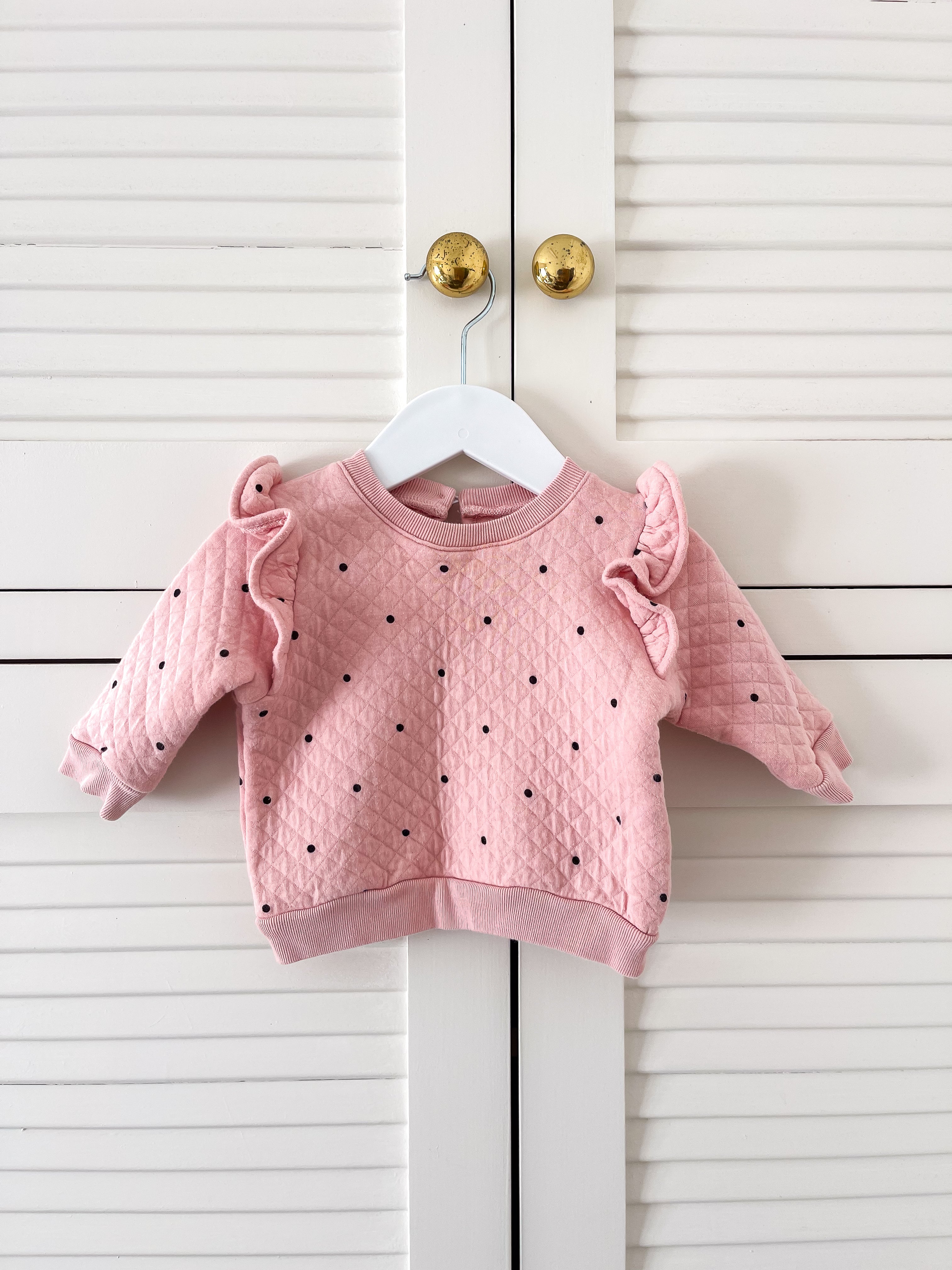 Teeny Weeny quilted frill pullover (3-6m)
