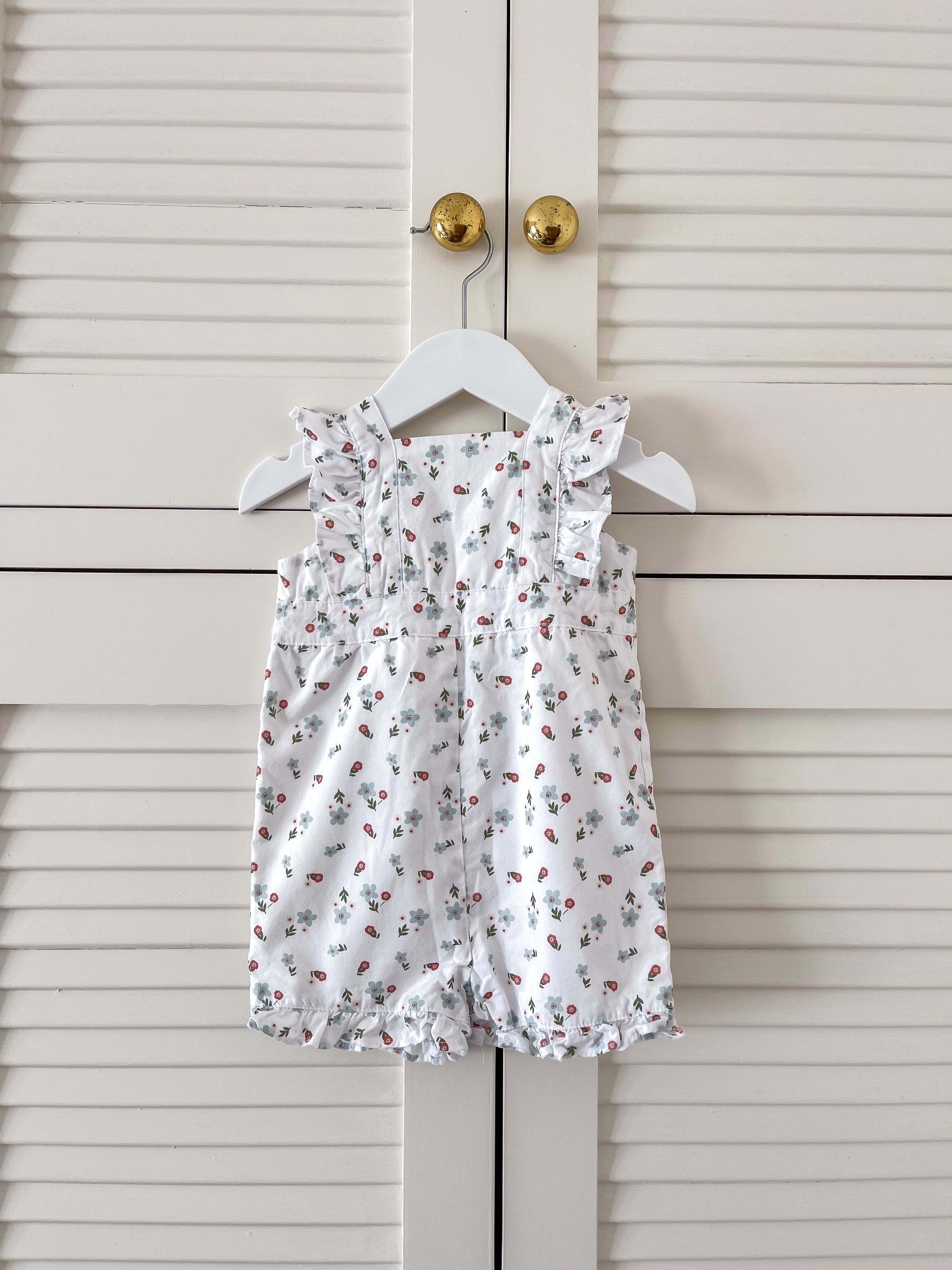 Teeny Weeny floral frill romper (6-12m)