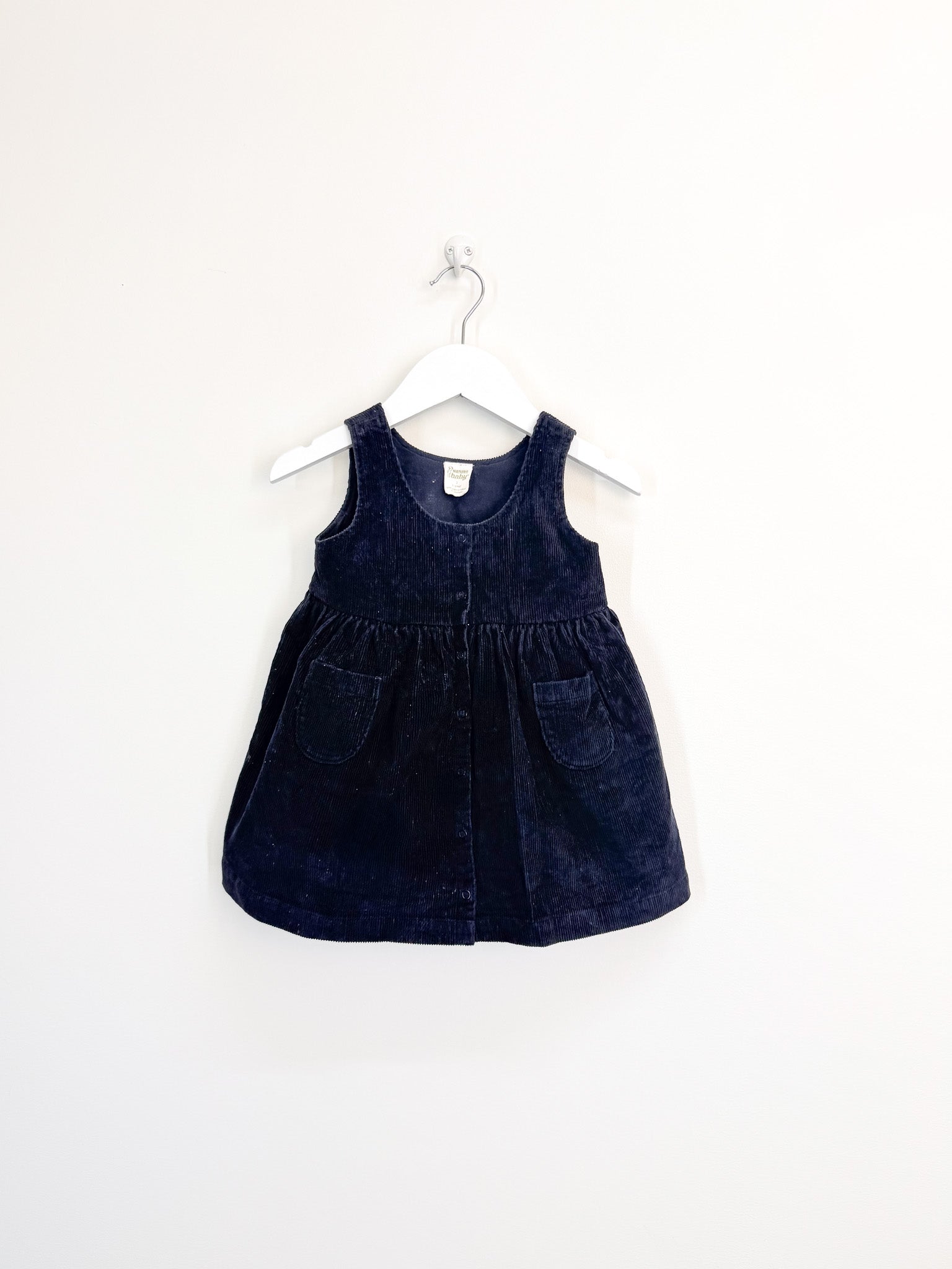 Nature Baby organic amelia pinafore dress - navy (1y)