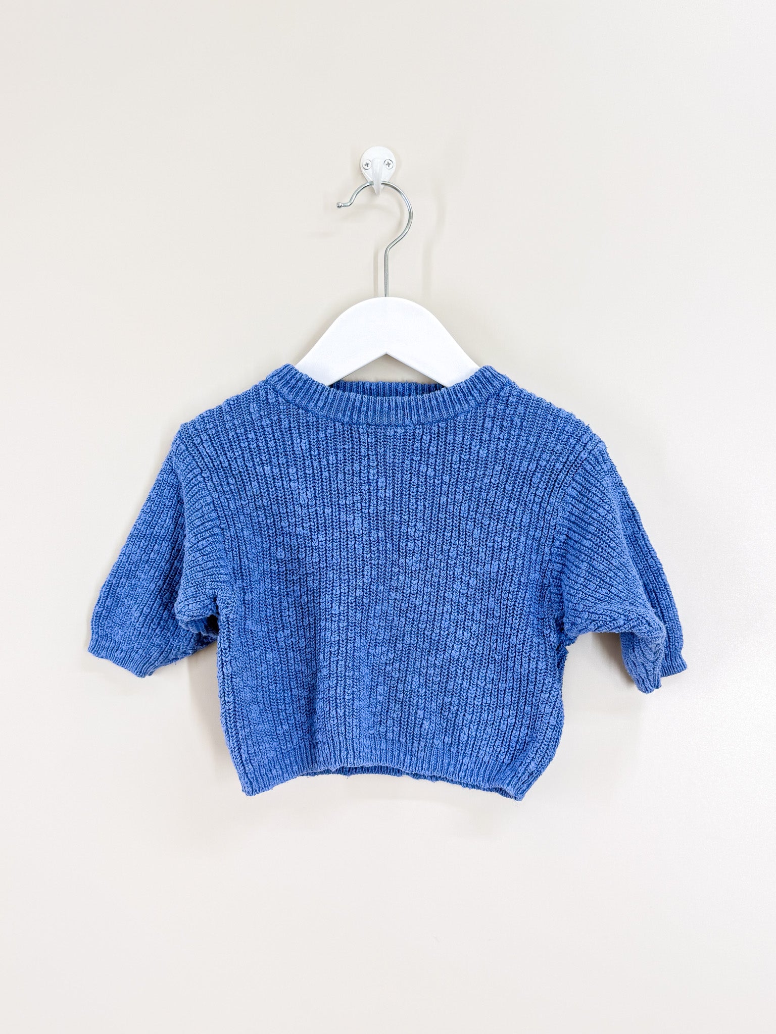 Grown organic knit pullover - cobalt (6-12m)