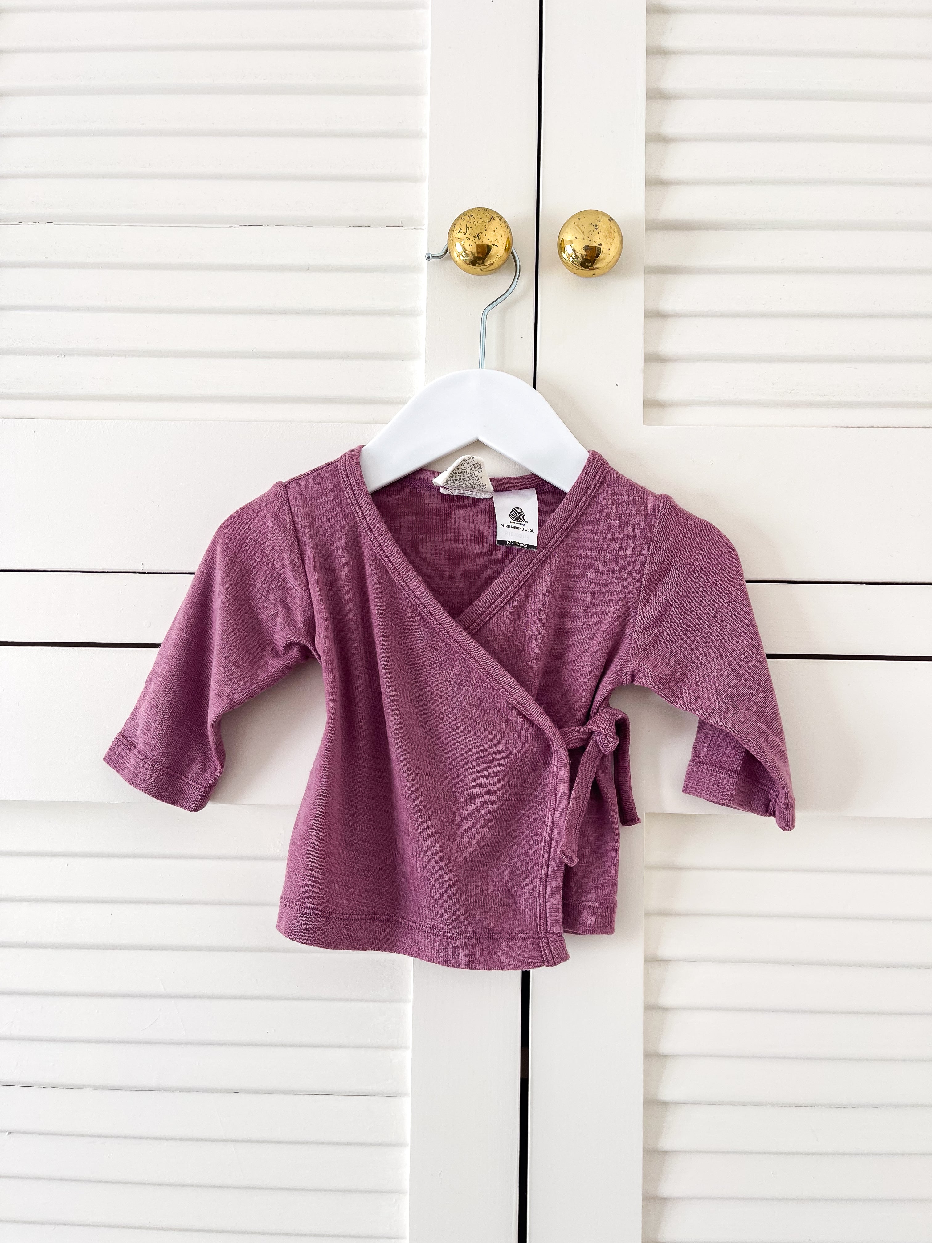Merino kimono long sleeve top (0-3m)