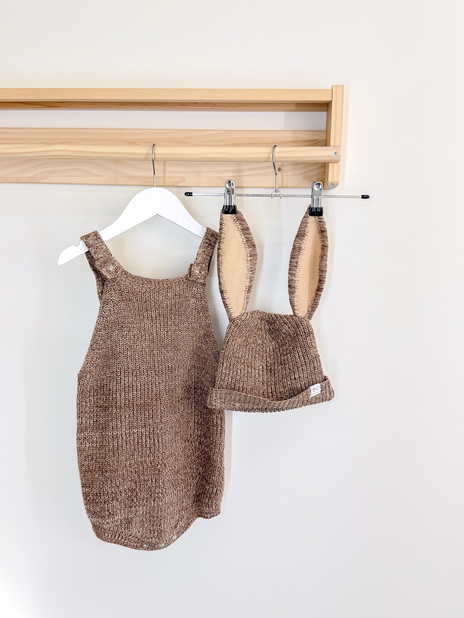 Ziggy Lou organic easter romper + bunny ear beanie (2y)